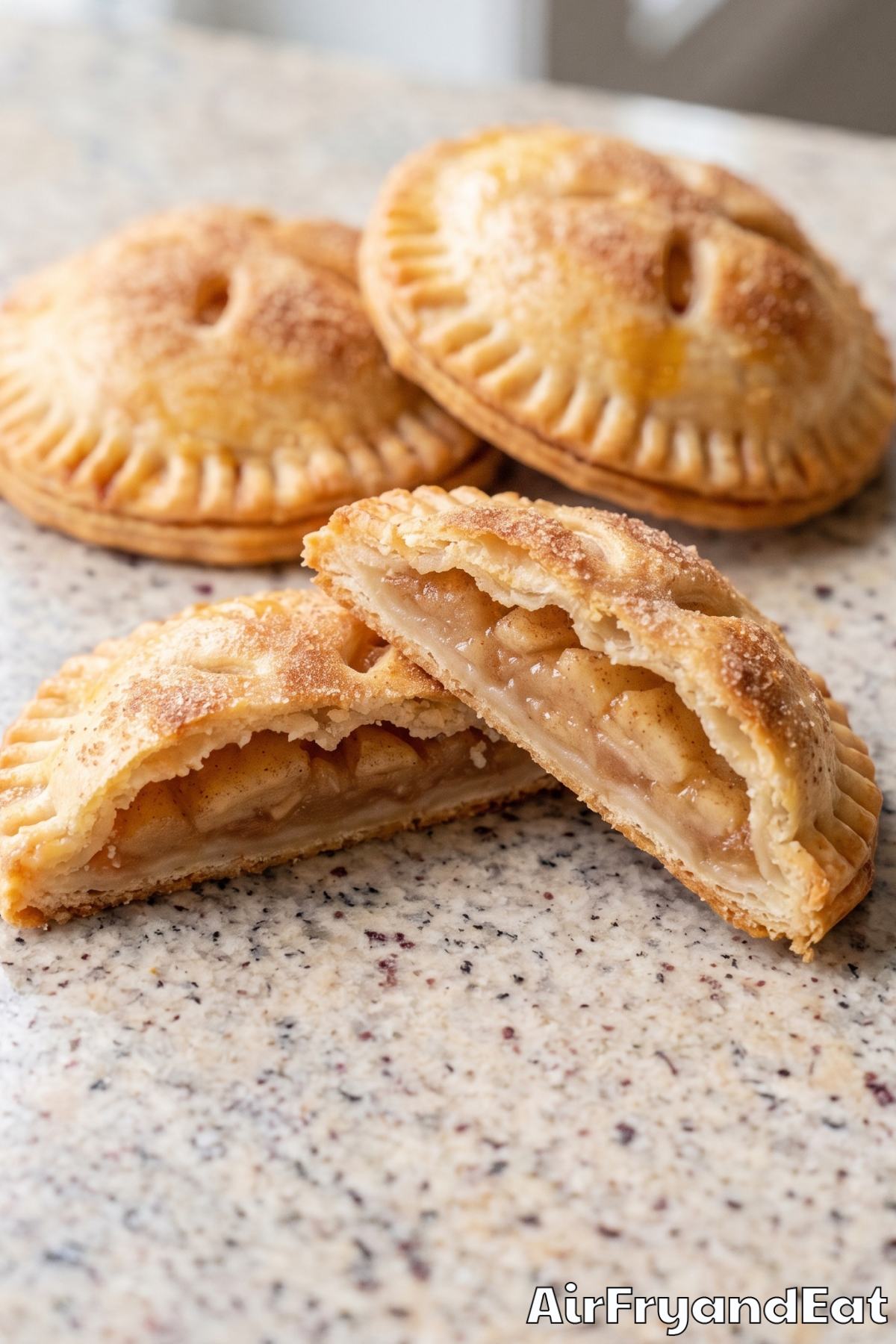 Air fryer apple pies with golden crust