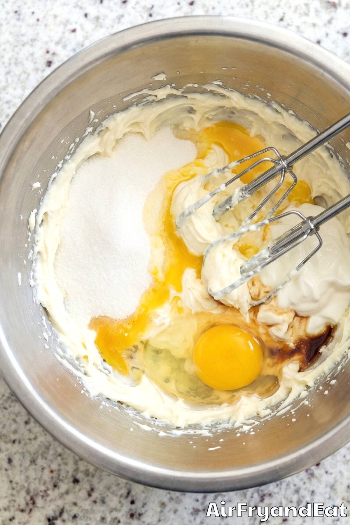 Air Fryer Mini Cheesecakes Step 2
