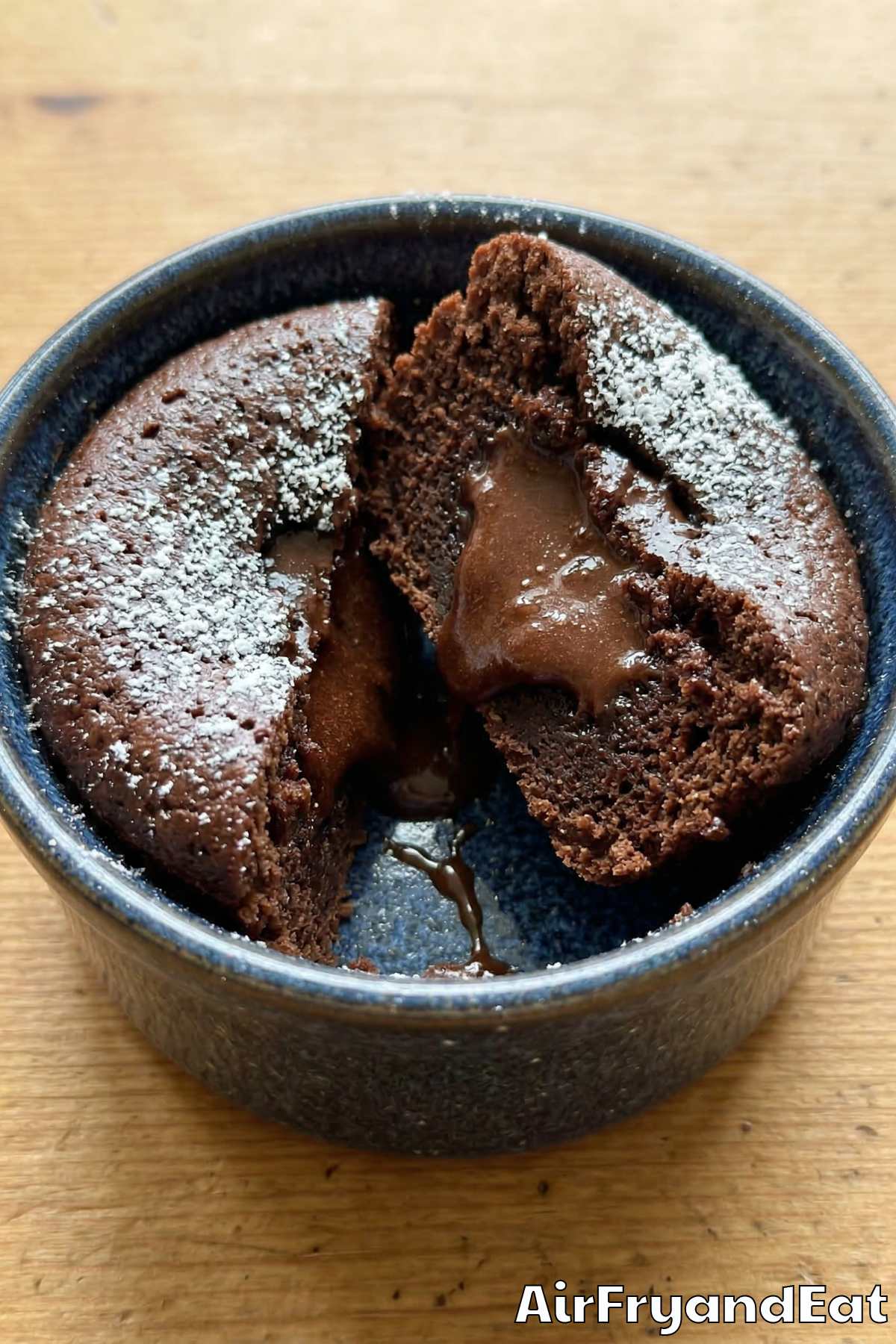 Gooey air fryer molten chocolate lava cakes