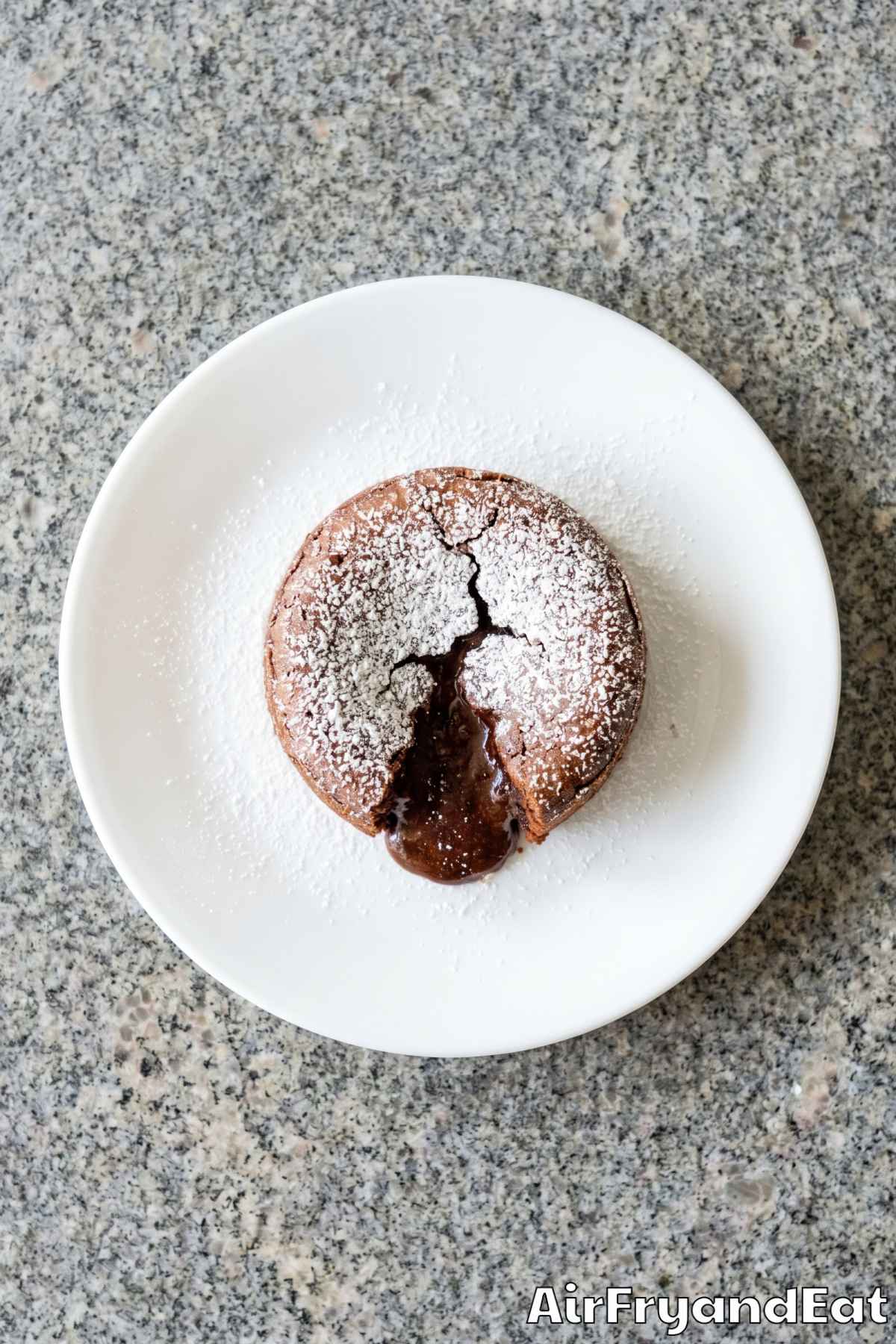 rich air fryer molten chocolate lava cake