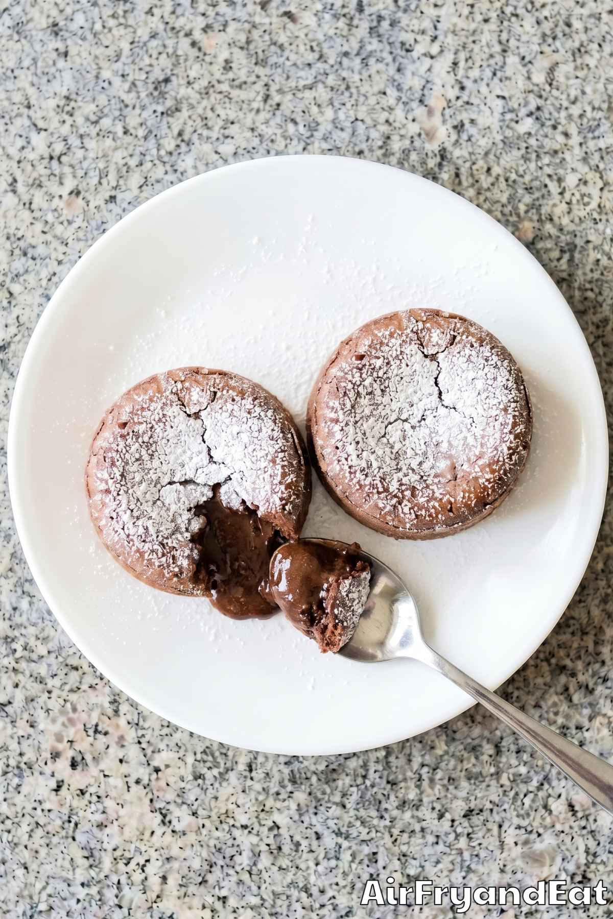 warm chocolate lava cake from air fryer
