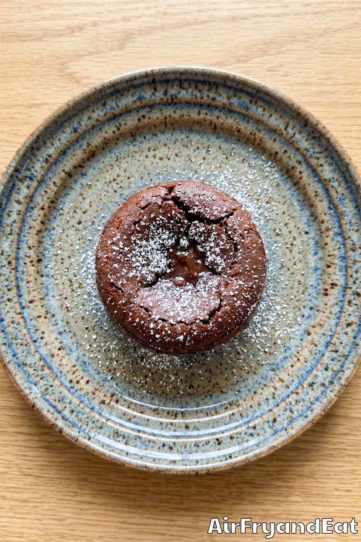 Rich air fryer molten chocolate lava cake