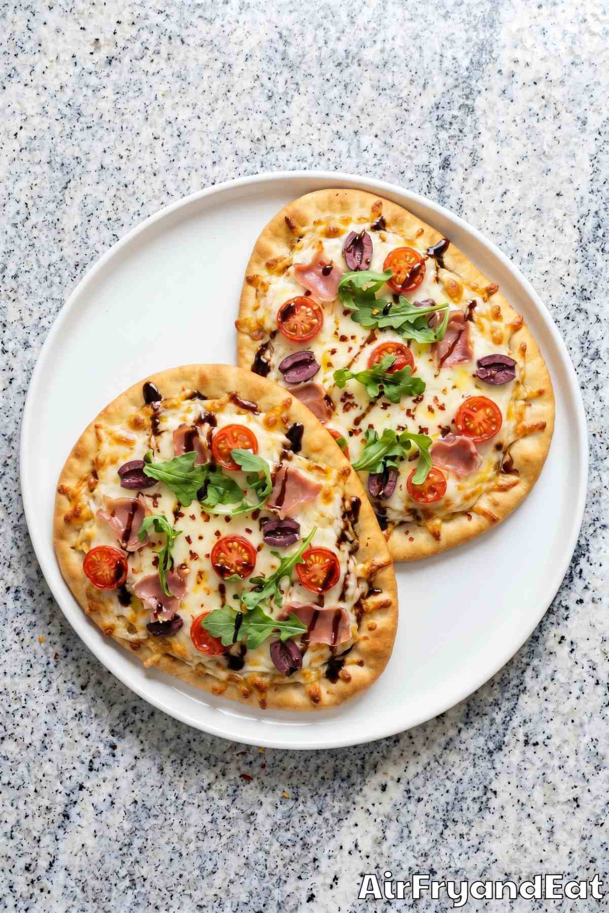 Bubbly air fryer naan pizza fresh out