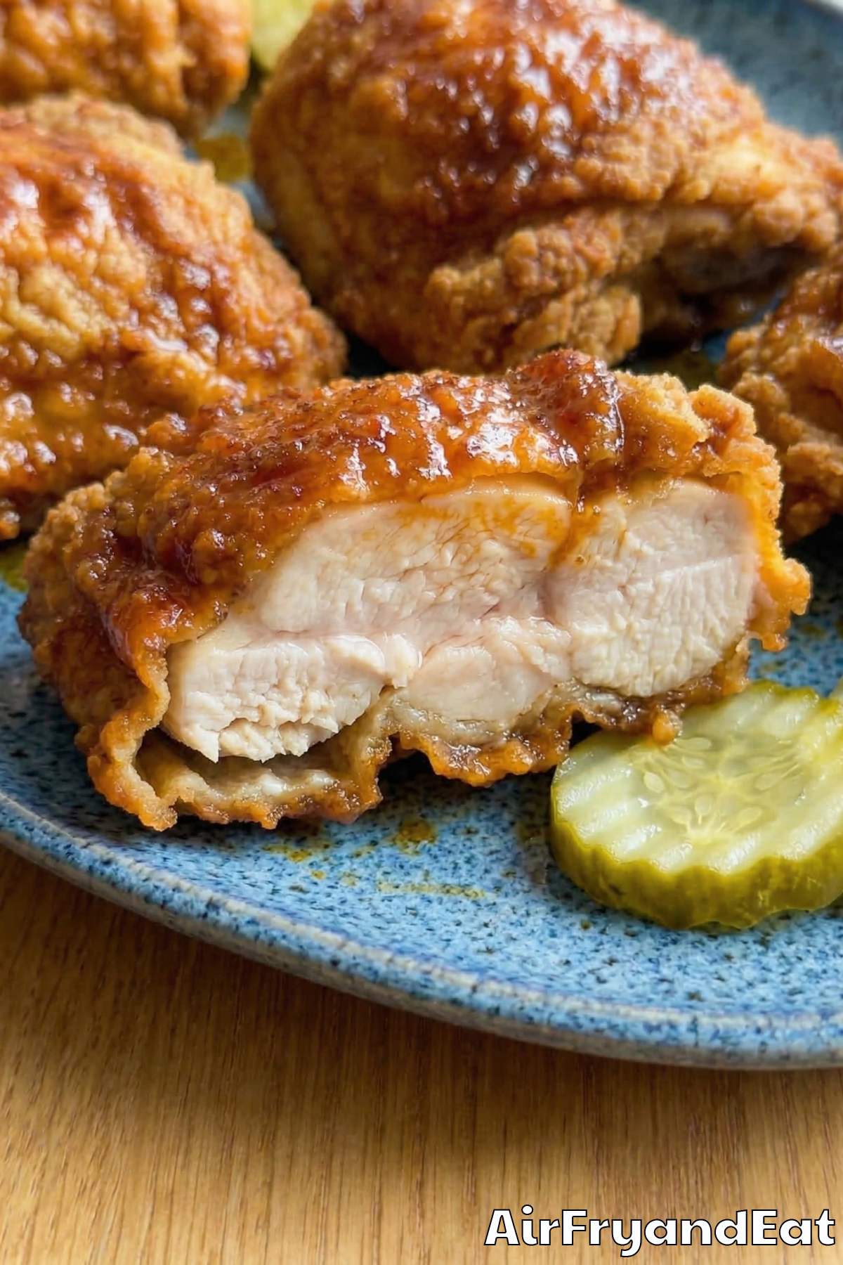 Tender air fryer Nashville hot chicken thighs