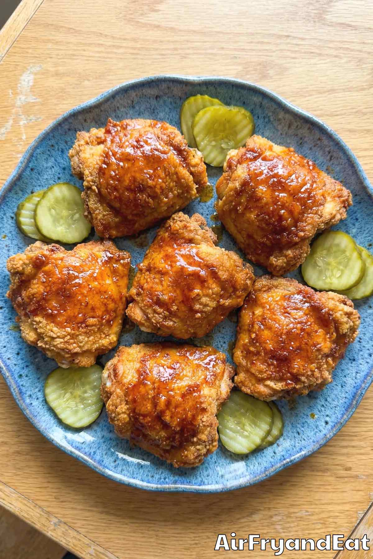 Sizzling air fryer Nashville hot chicken thighs