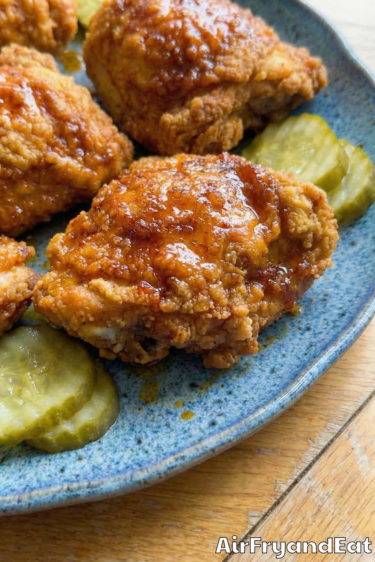 Juicy air fryer Nashville hot chicken thighs