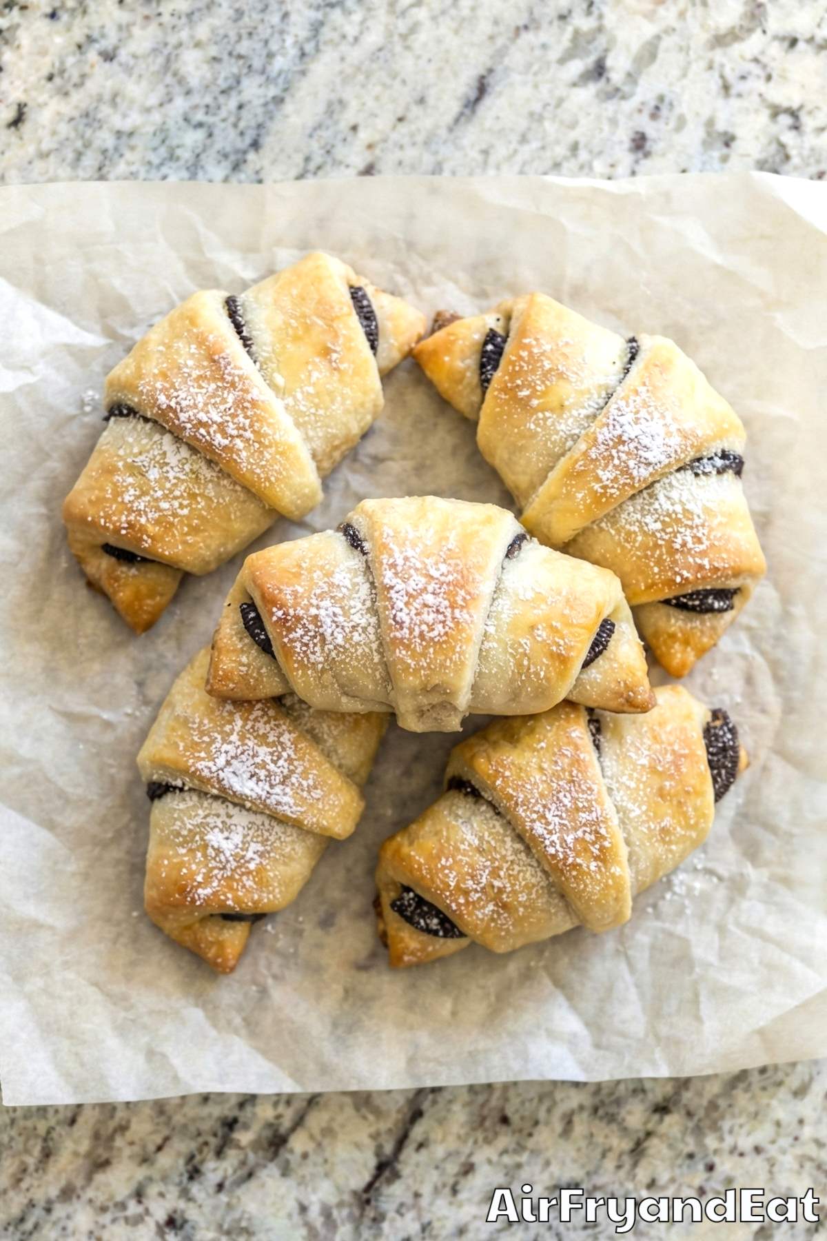 Easy air fryer Oreo stuffed croissants