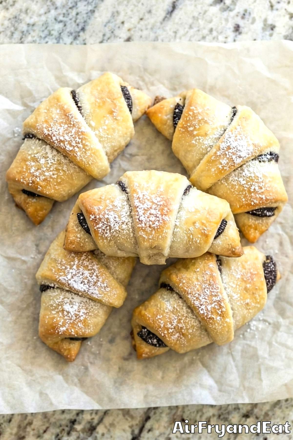 Air Fryer Oreo Stuffed Croissants Step 6