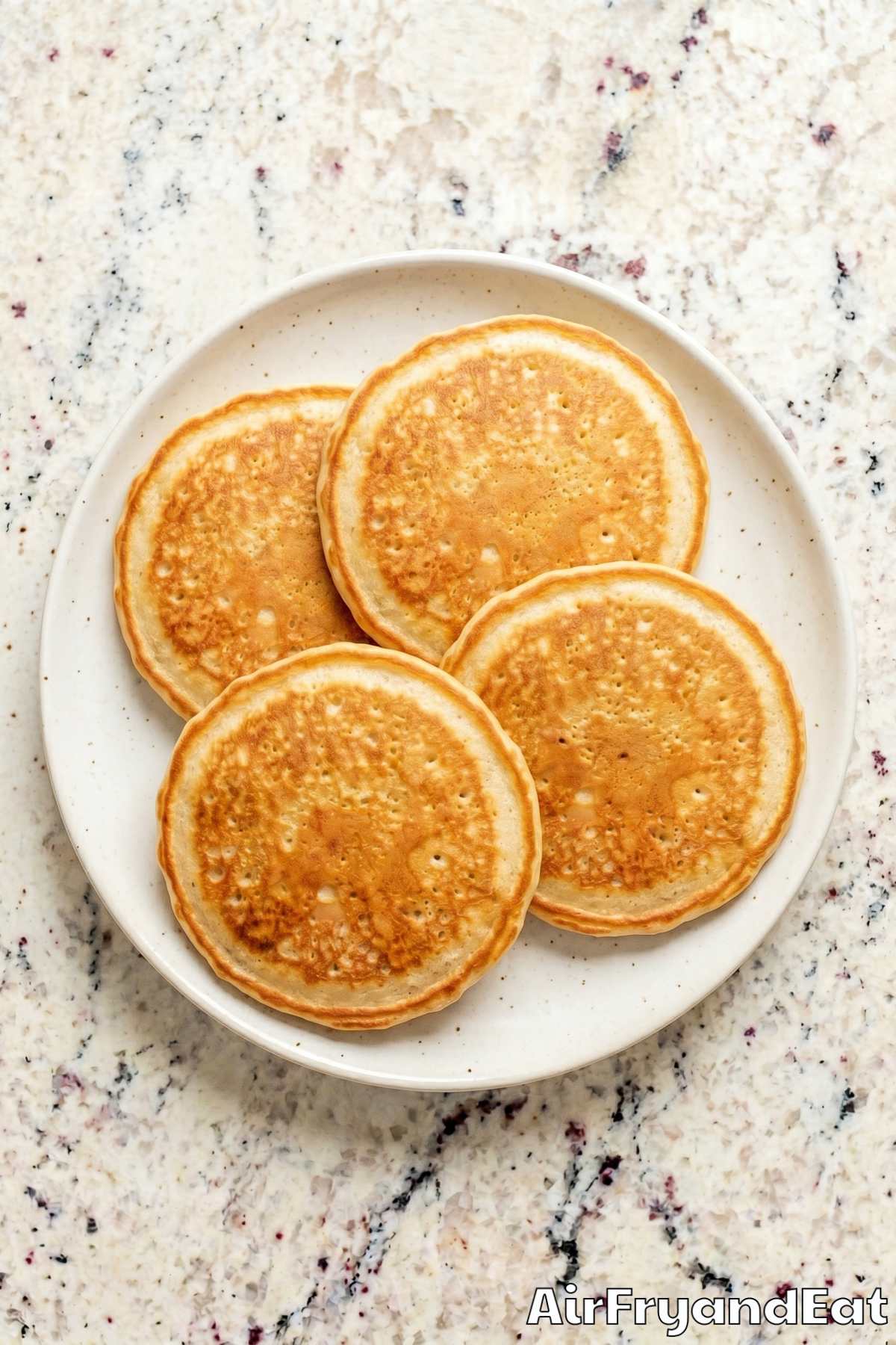 Warm buttery air fryer pancakes