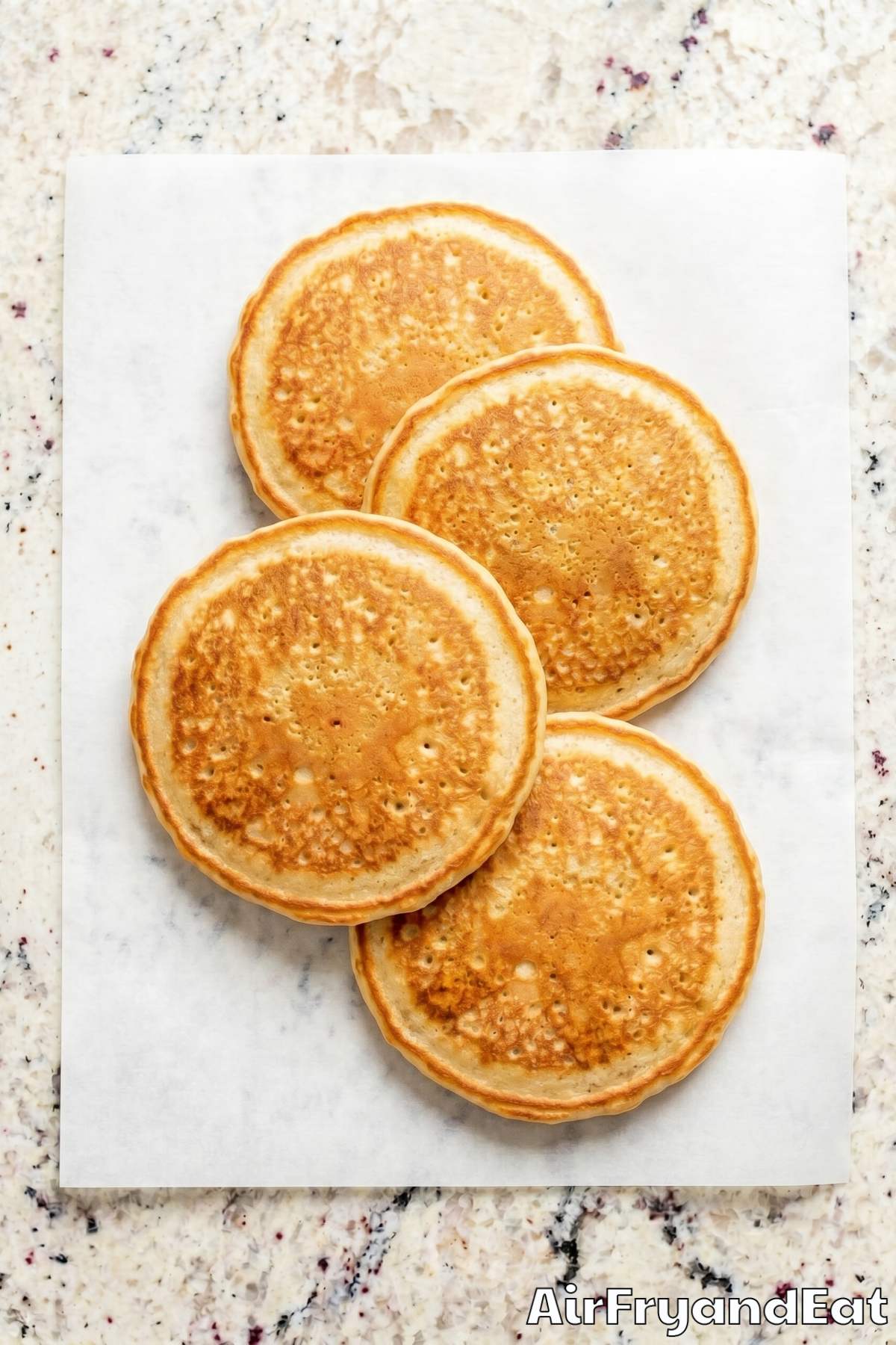 Homemade air fryer pancakes with butter