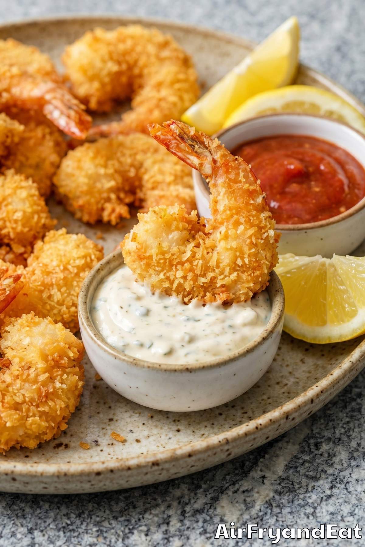 Light and crispy air fryer panko shrimp
