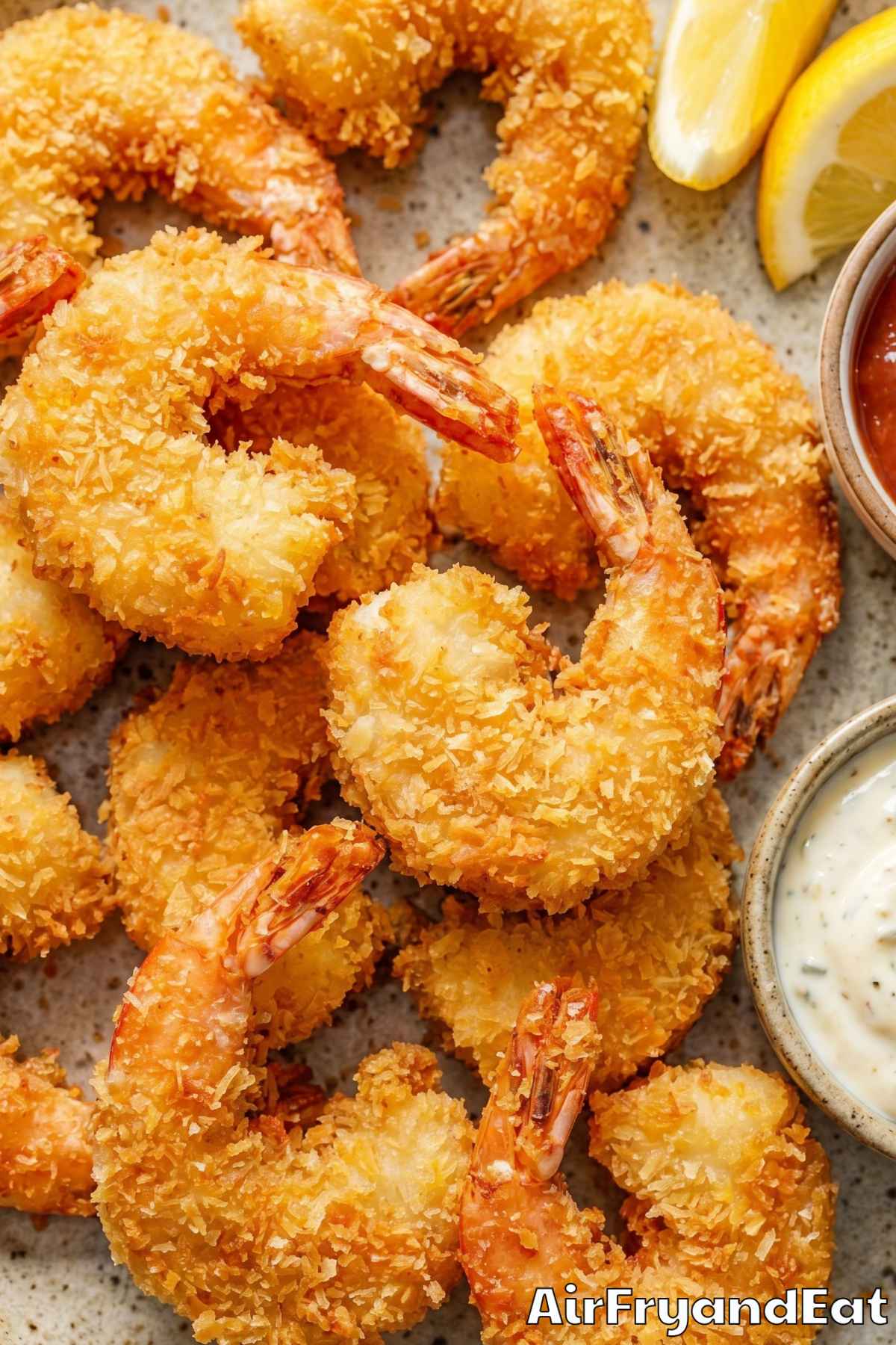 Easy air fryer panko shrimp ready to eat