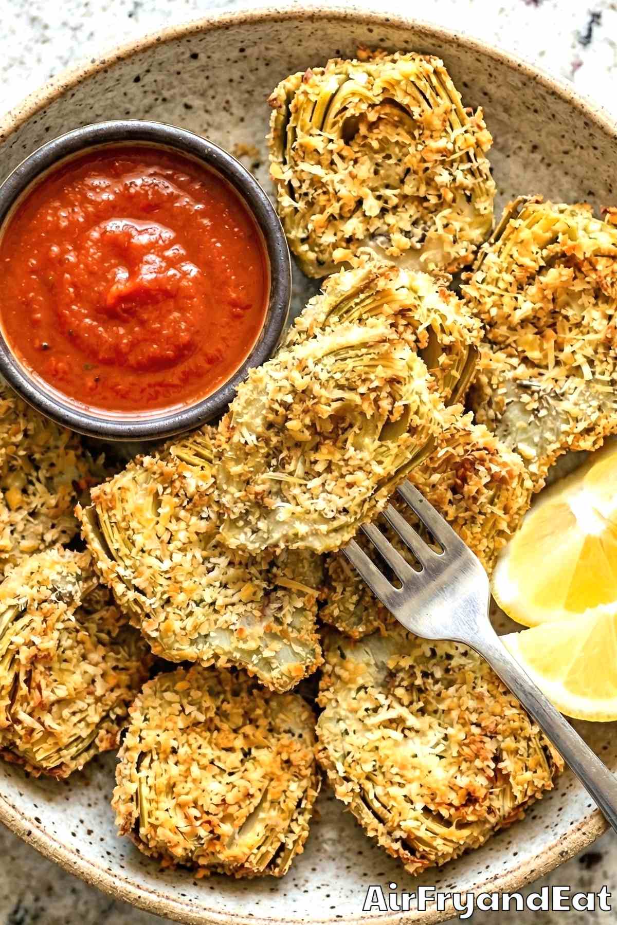 Perfect air fryer parmesan artichoke hearts