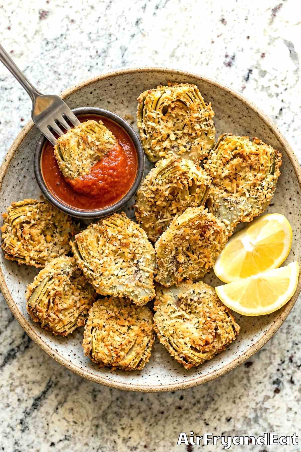 Irresistible air fryer parmesan artichoke hearts