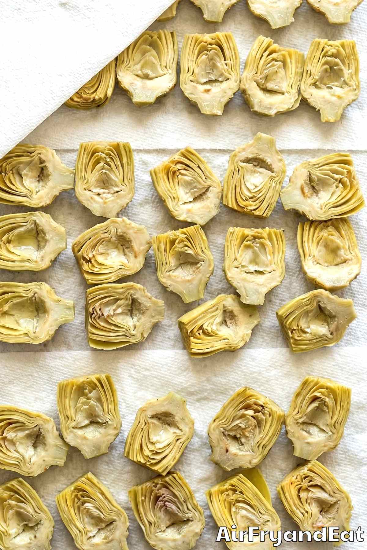 Air Fryer Parmesan Artichoke Hearts Step 1