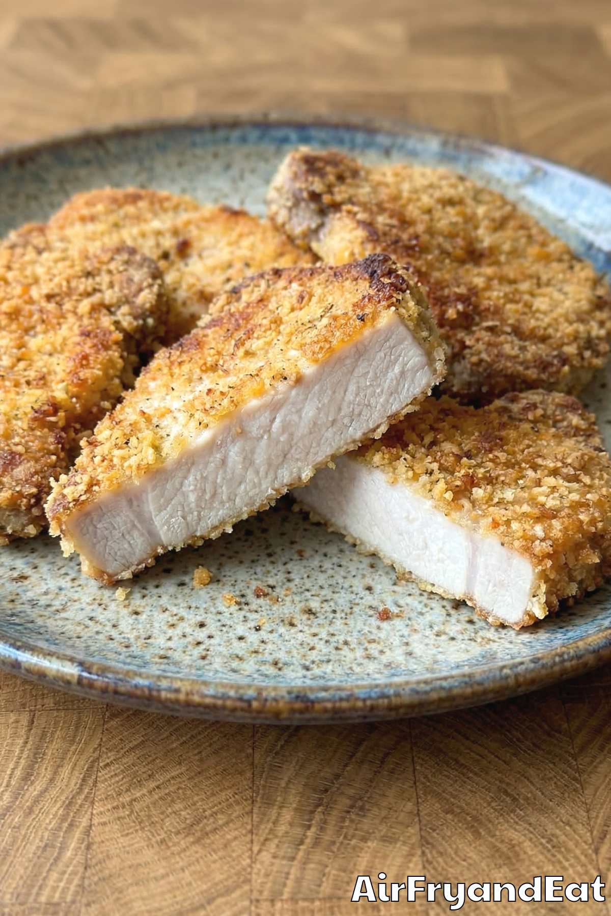 Hearty air fryer parmesan crusted pork chops