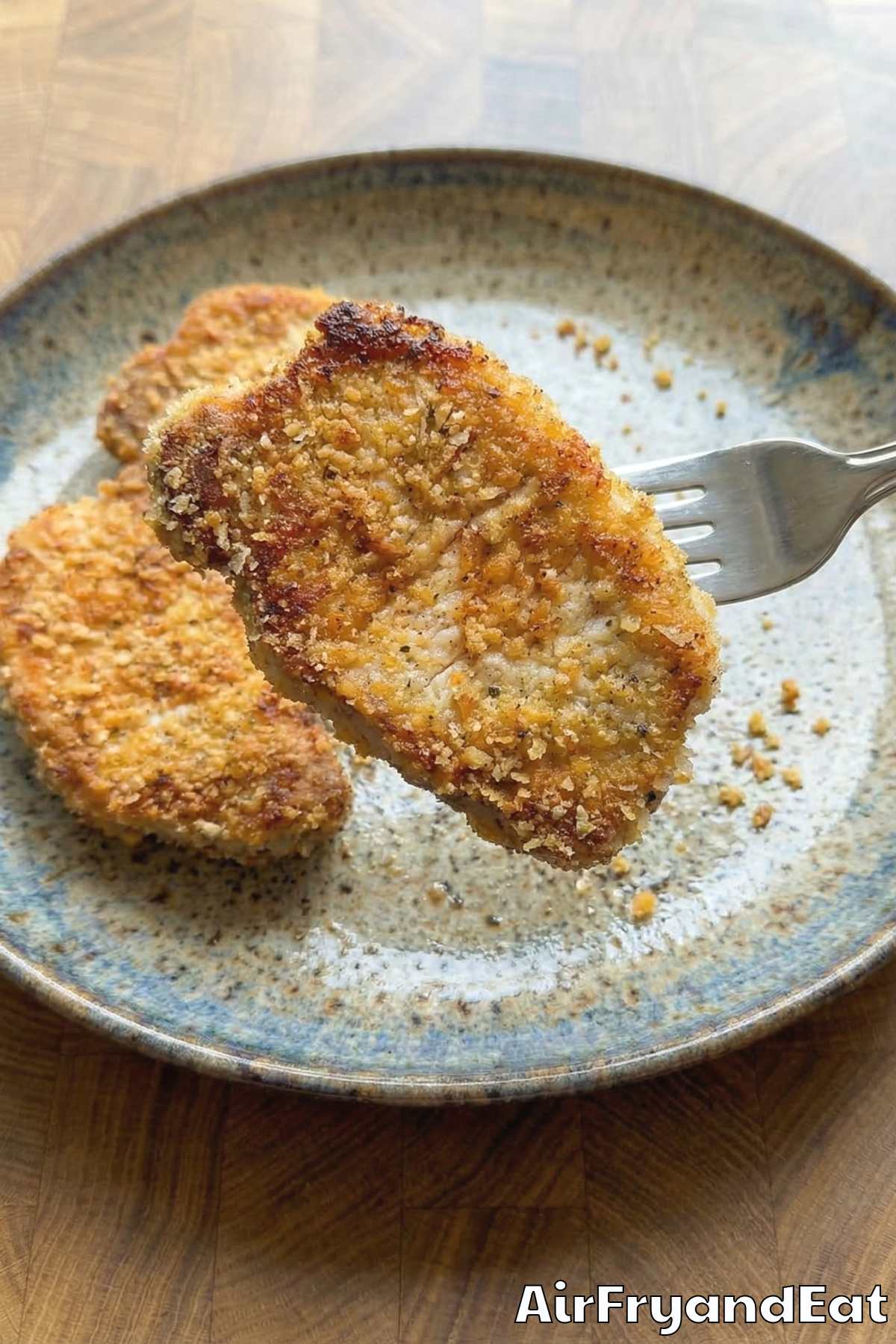 Easy air fryer parmesan crusted pork chops