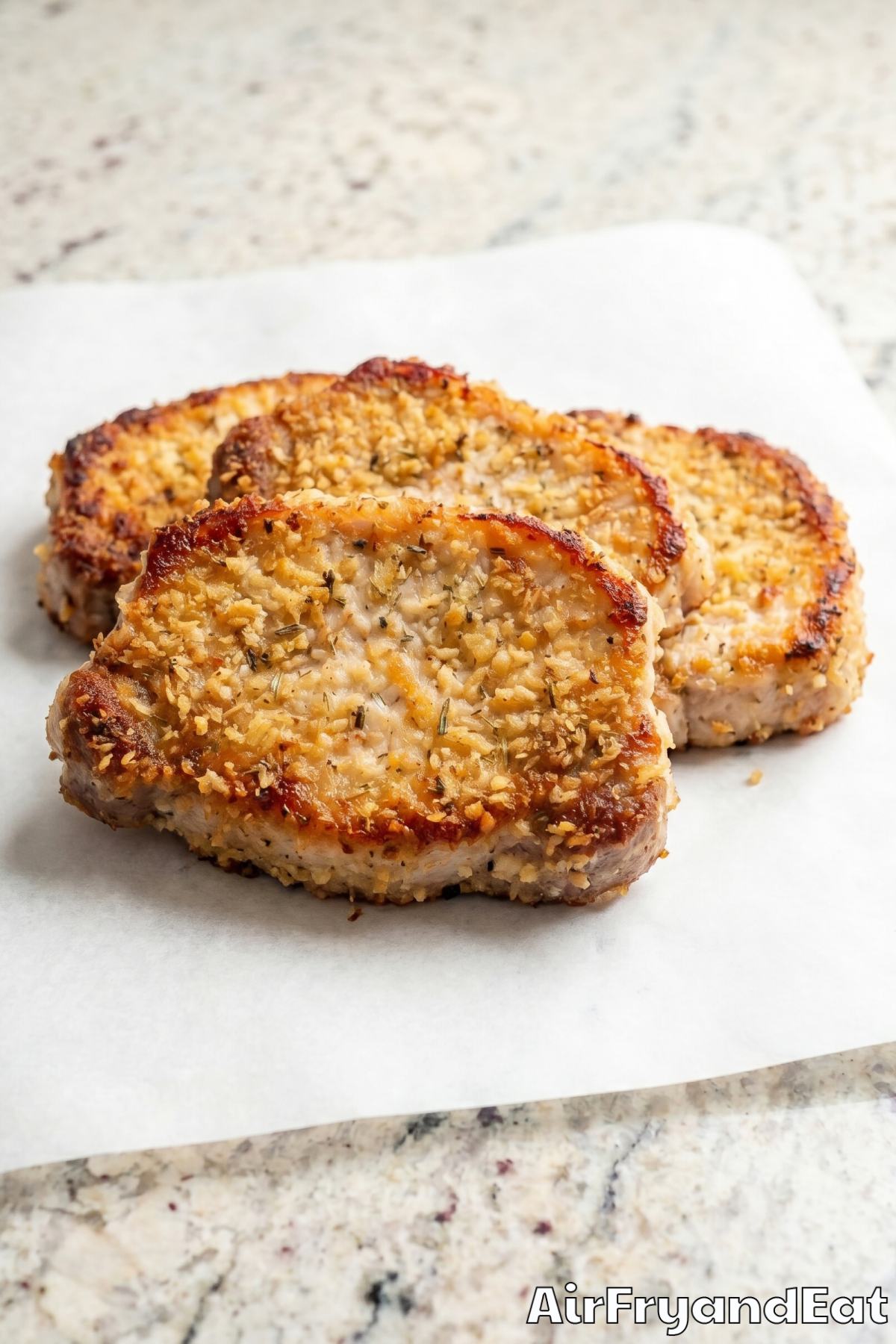 crispy air fryer parmesan pork chops