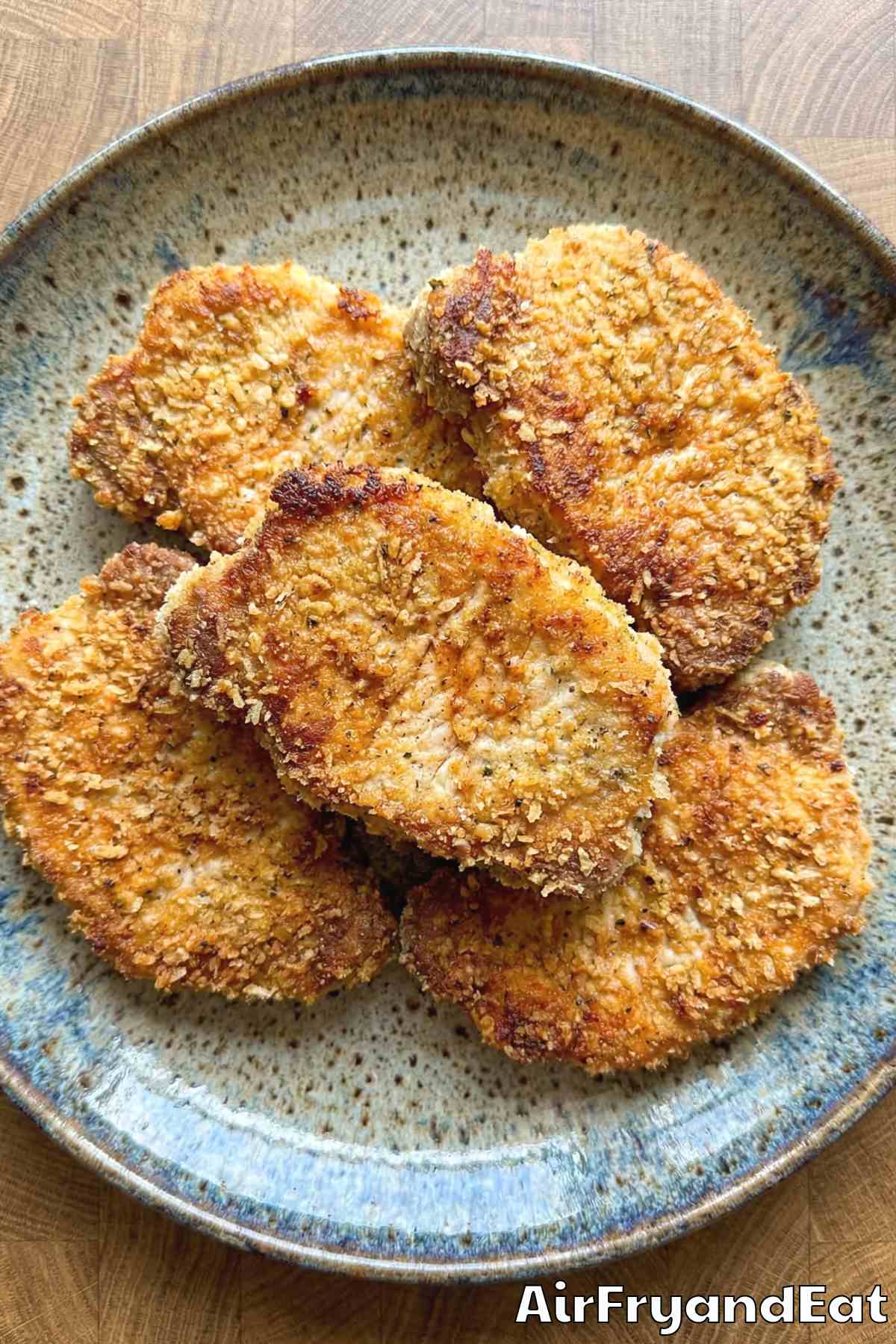 Savory air fryer parmesan crusted pork chops