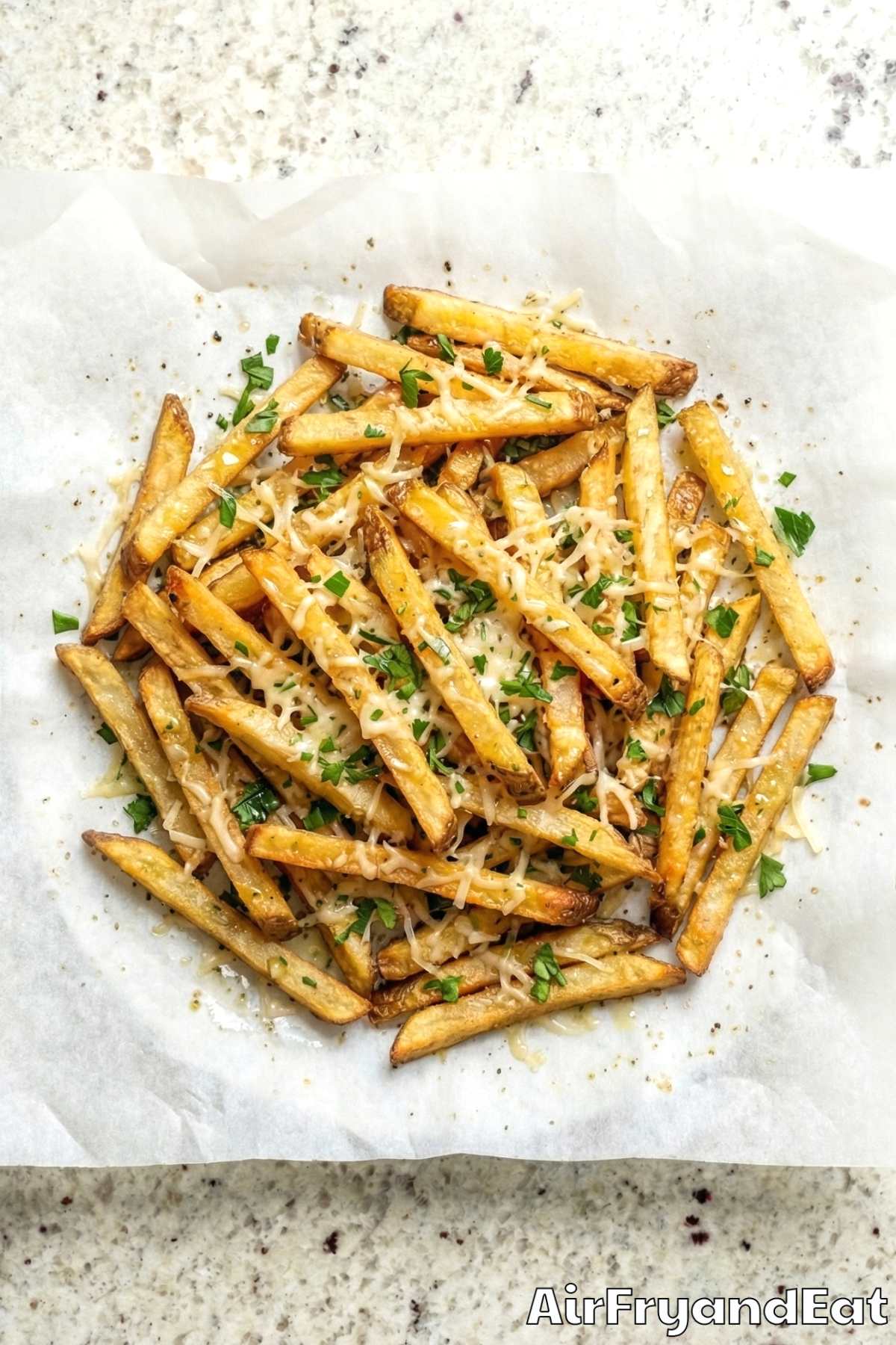 Savory air fryer parmesan truffle fries