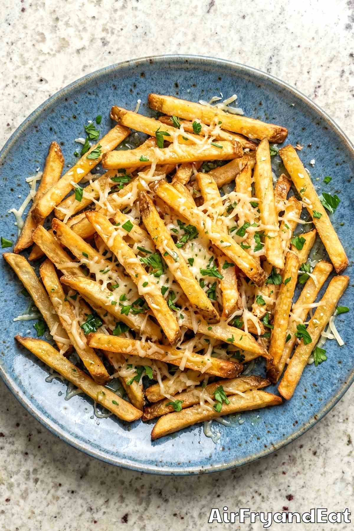 Seasoned air fryer parmesan truffle fries