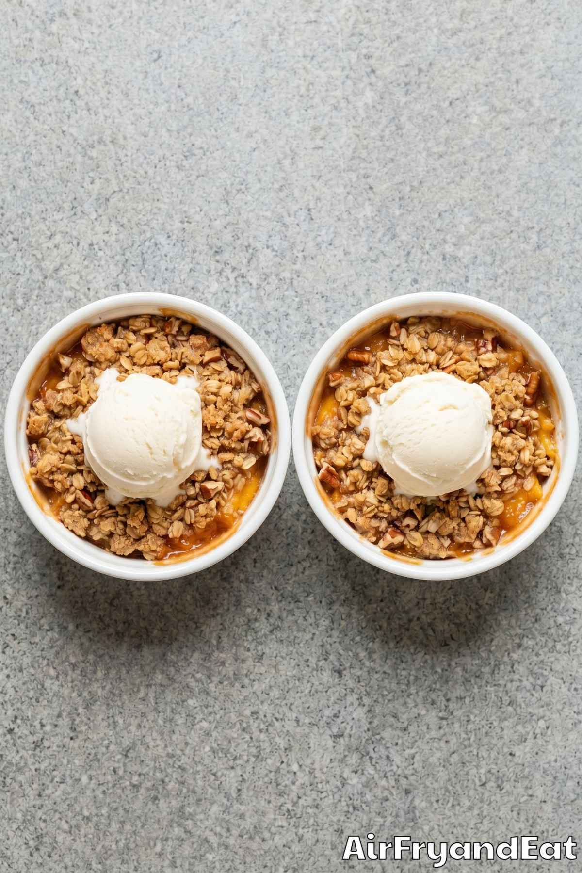 Homemade air fryer peach crisp recipe