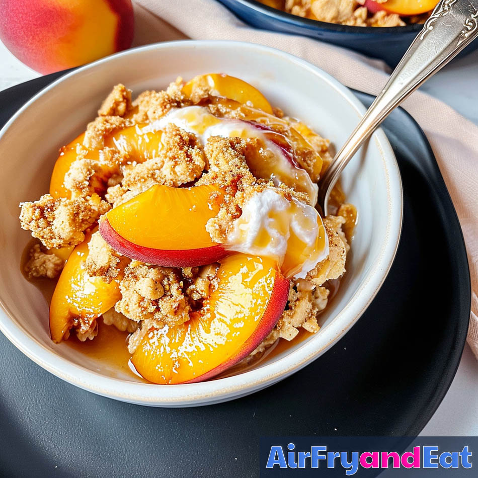 air fryer peach crisp airfryandeat