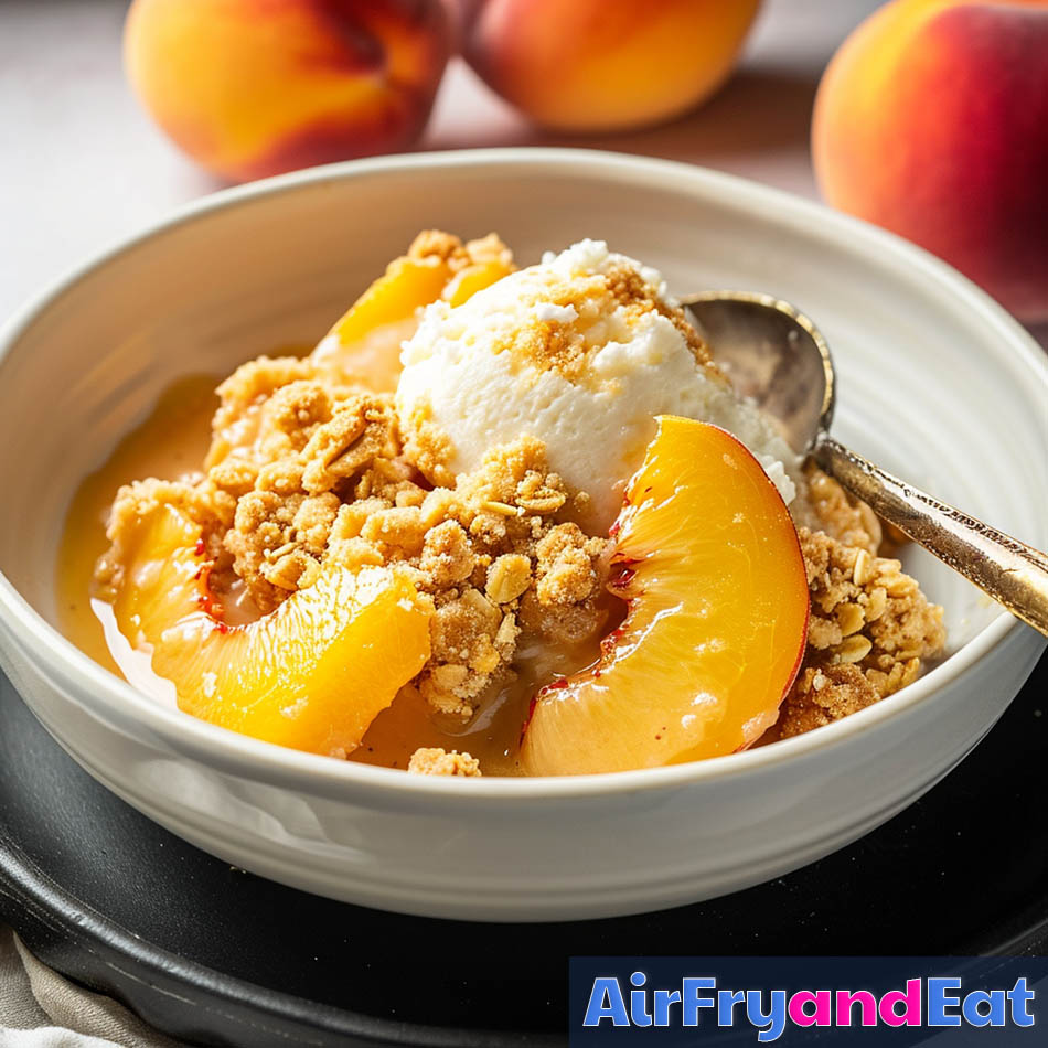 air fryer peach crisp with oats