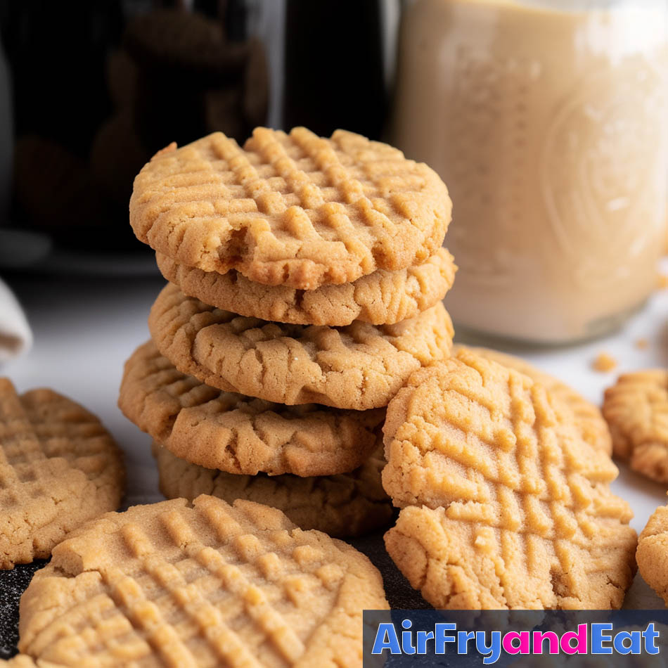 Air Fryer Peanut Butter Cookies Just 3 Ingredients AirFryAndEat