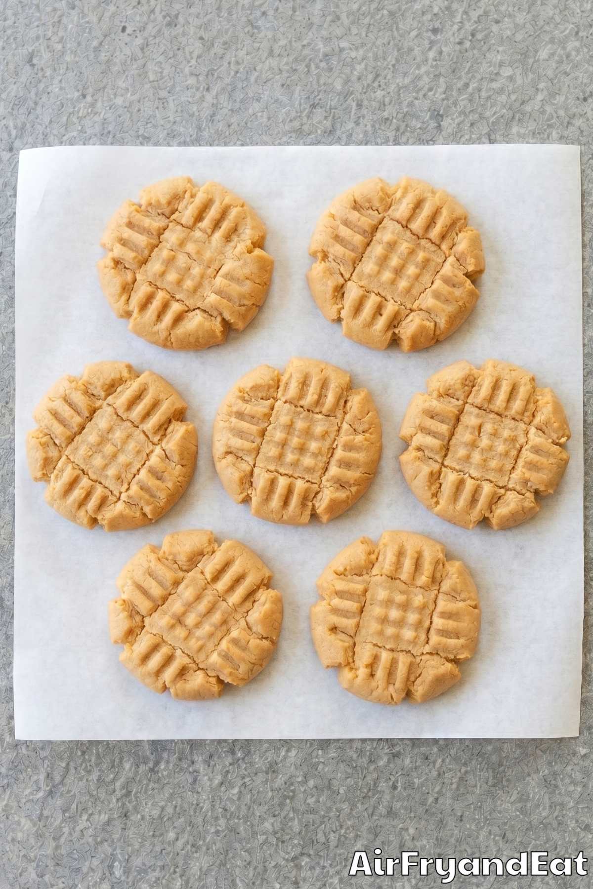 Warm air fryer peanut butter cookies