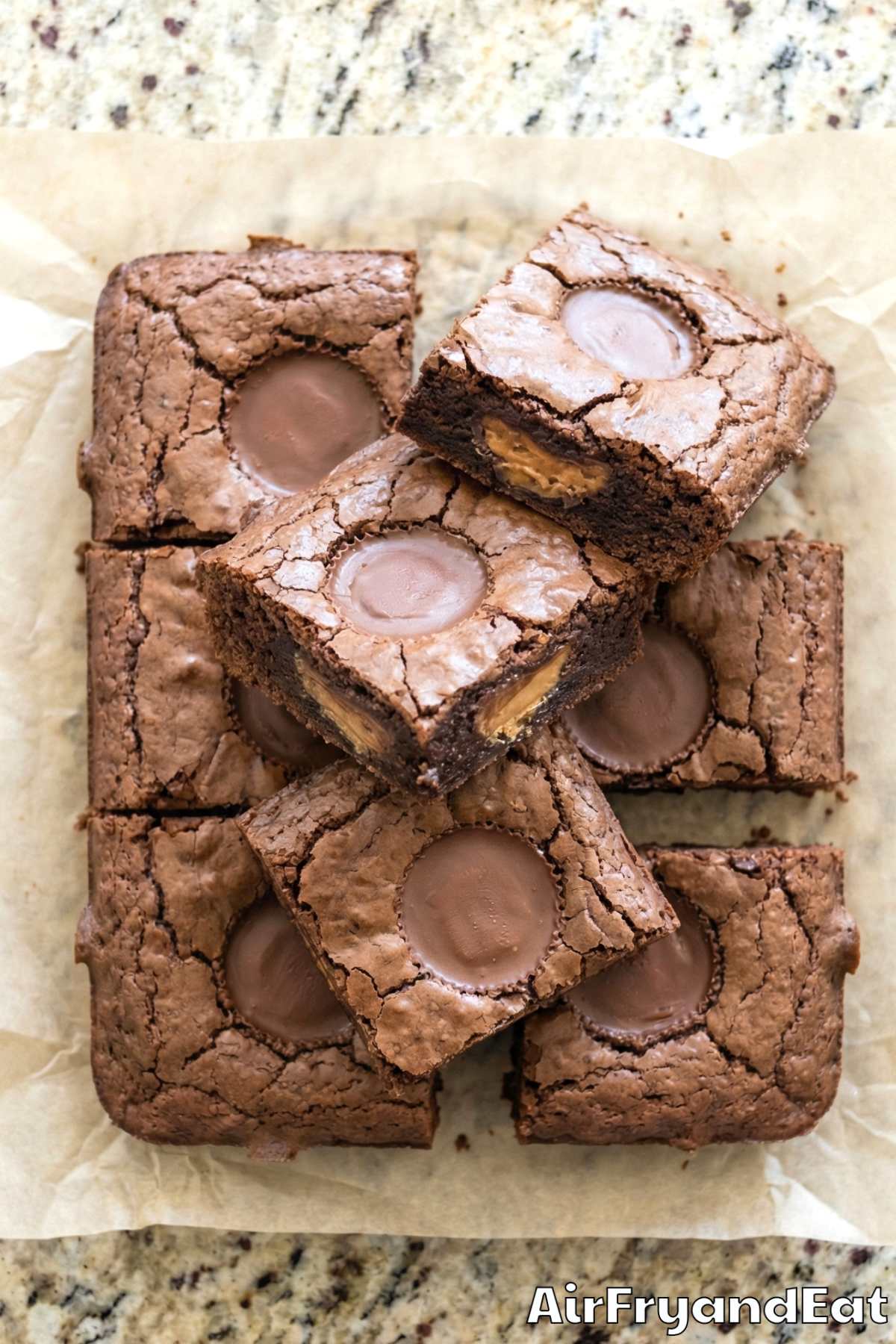 Perfect air fryer peanut butter cup brownies
