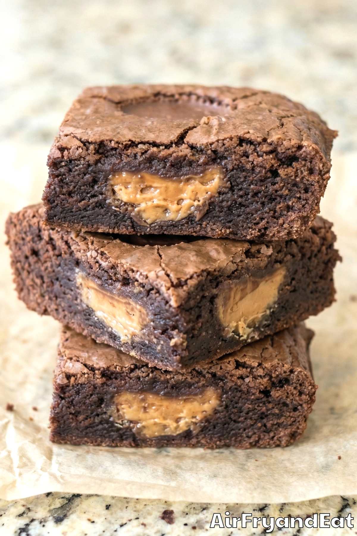 Irresistible air fryer peanut butter brownies