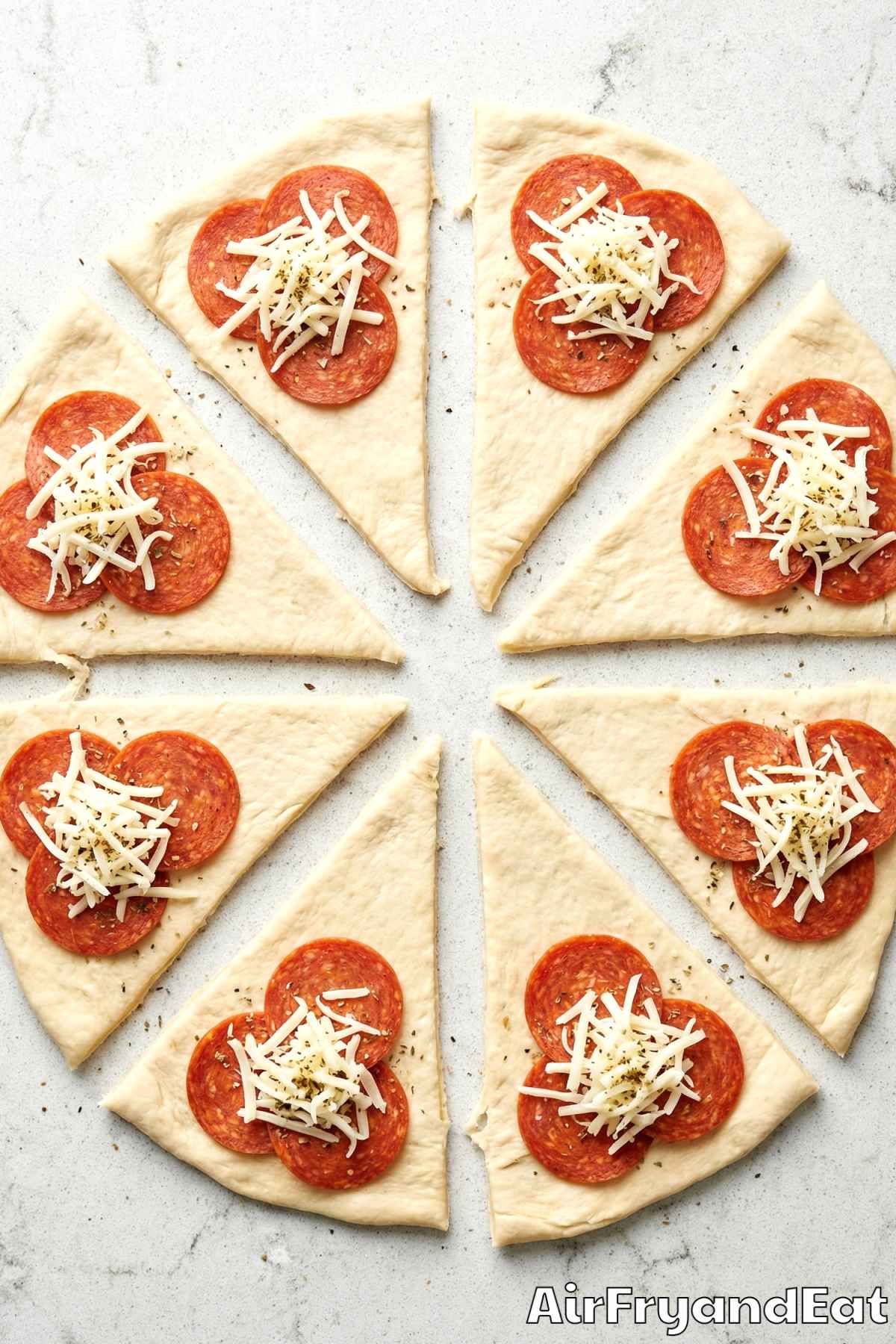 Air Fryer Pepperoni Pizza Rolls Step 1