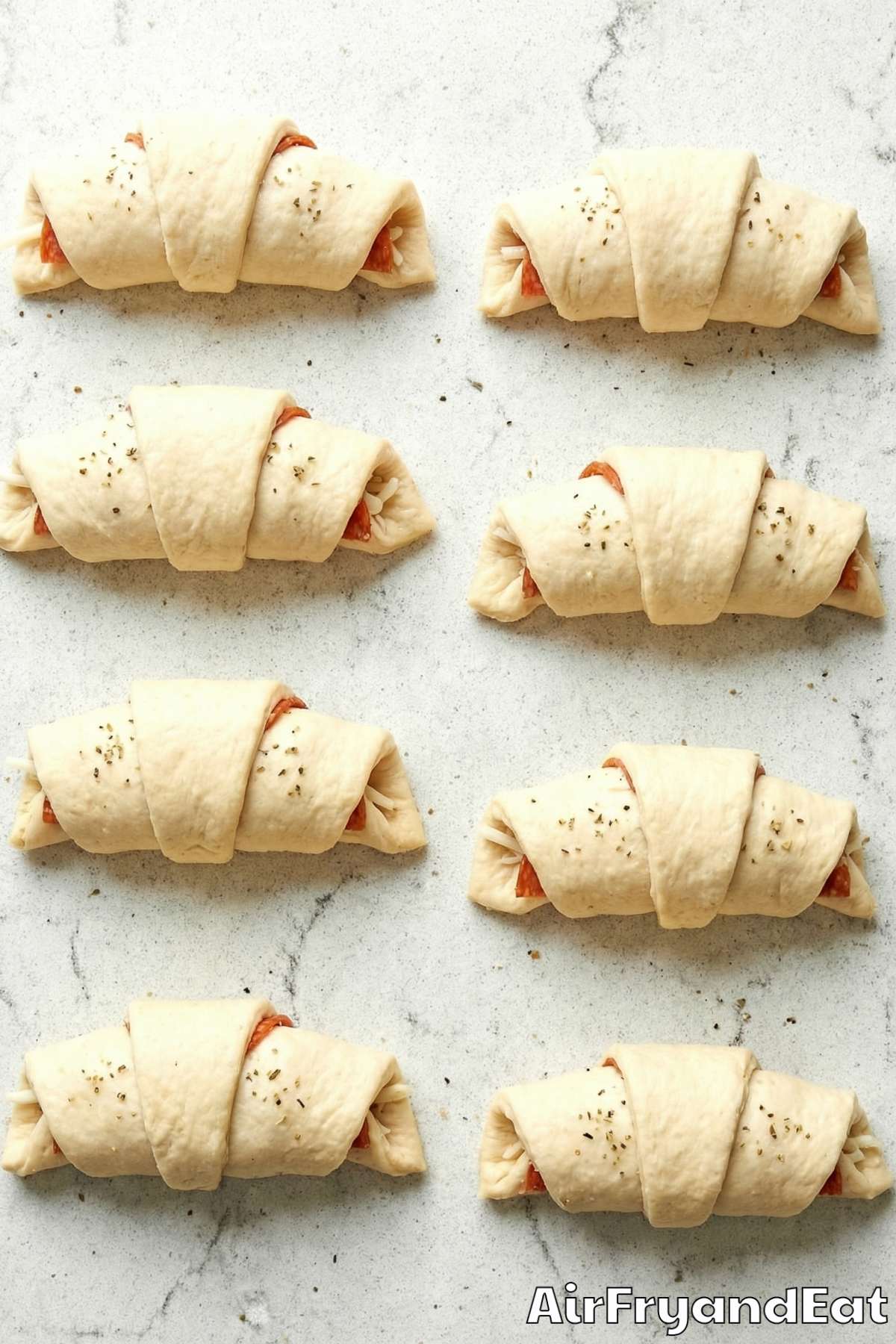 Air Fryer Pepperoni Pizza Rolls Step 2