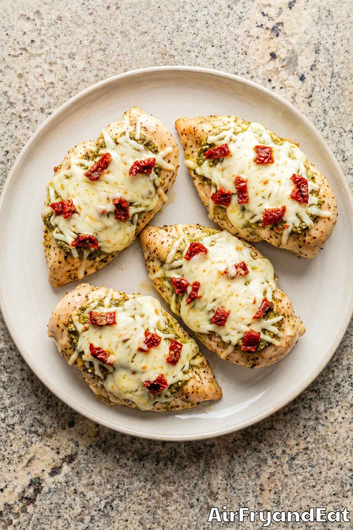 Crispy air fryer pesto chicken served fresh