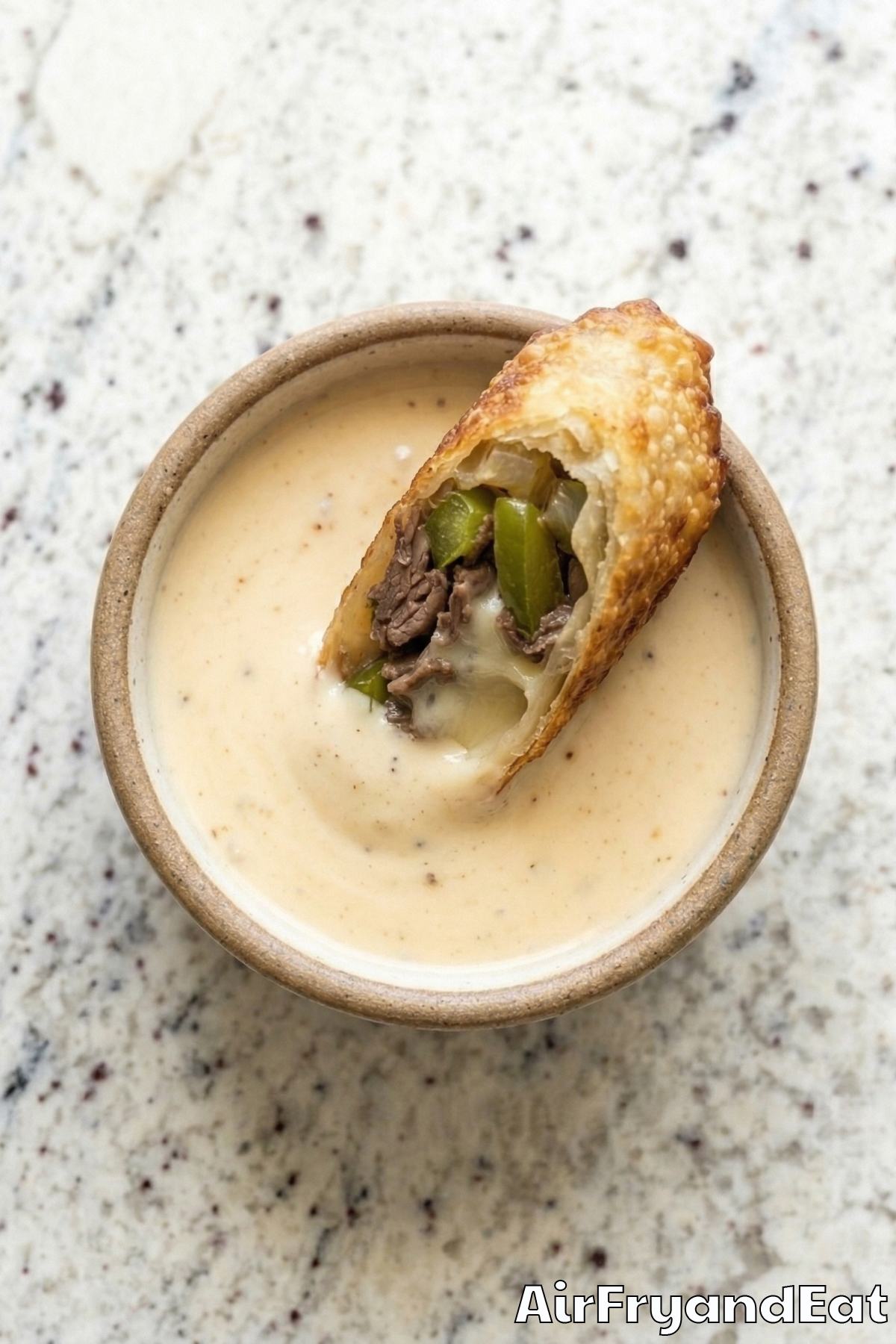 Crunchy air fryer Philly cheesesteak egg rolls