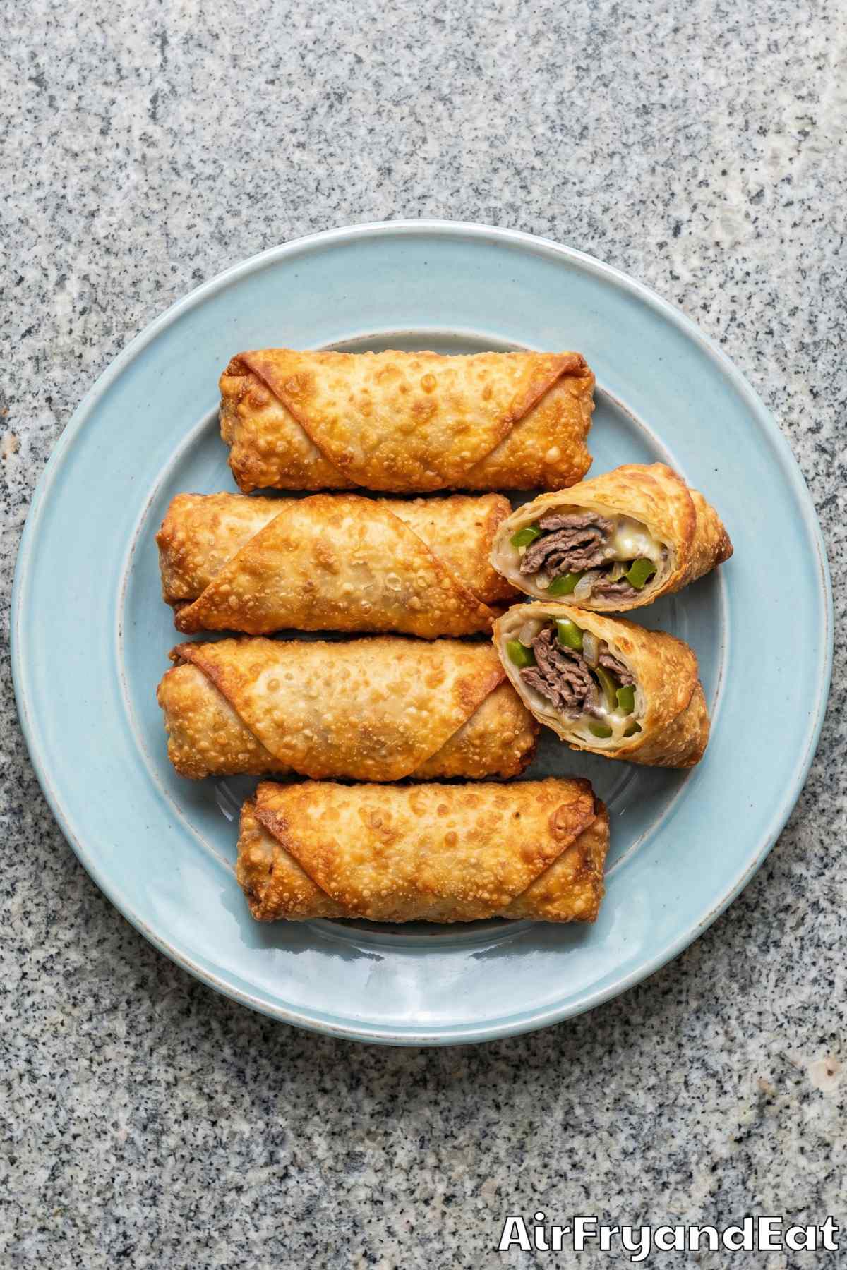 homemade cheesesteak egg rolls in air fryer