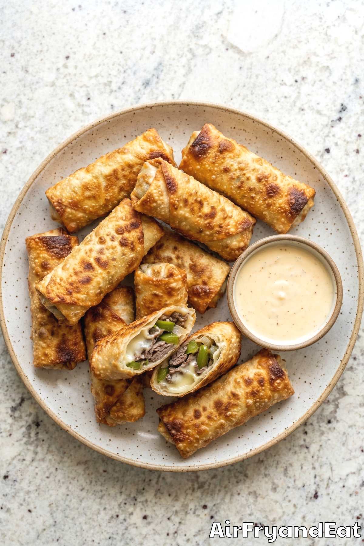Irresistible Philly cheesesteak egg rolls
