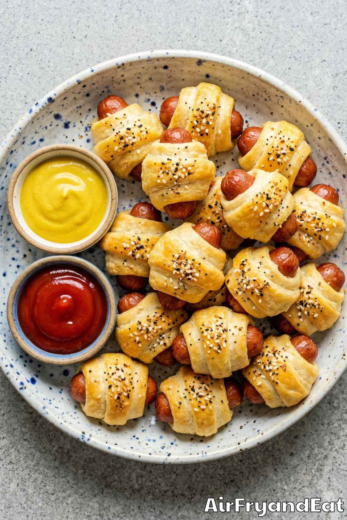 Savory air fryer pigs in a blanket batch
