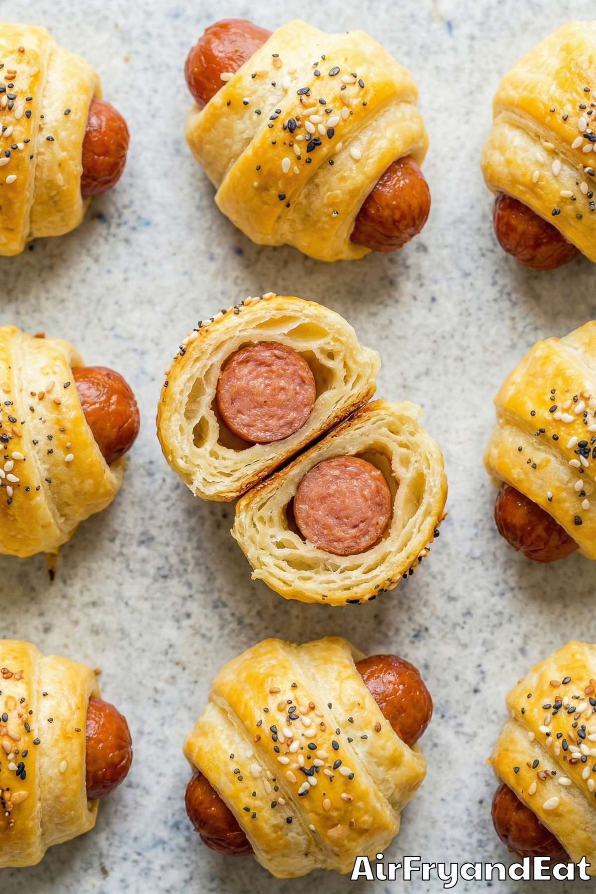 Perfect air fryer pigs in a blanket served