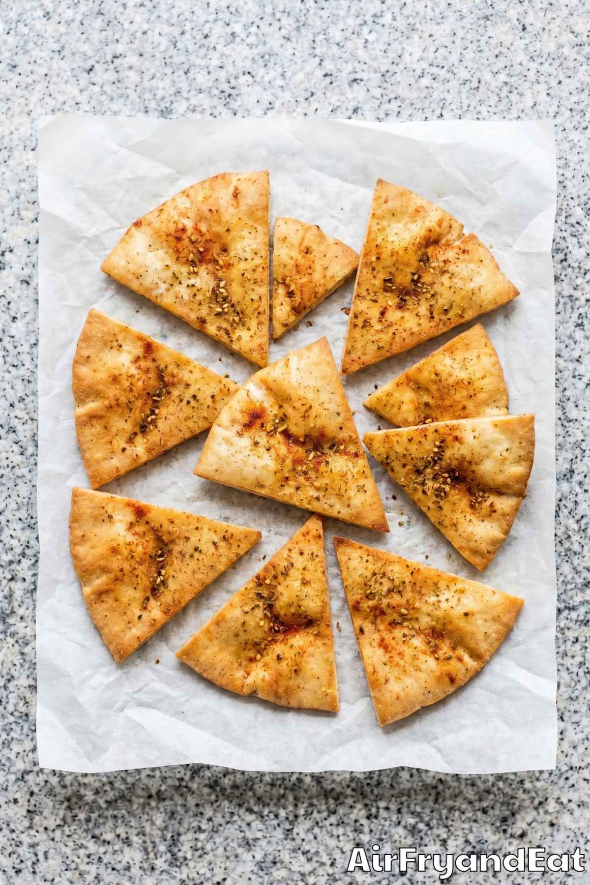 Light and crispy air fryer pita chips