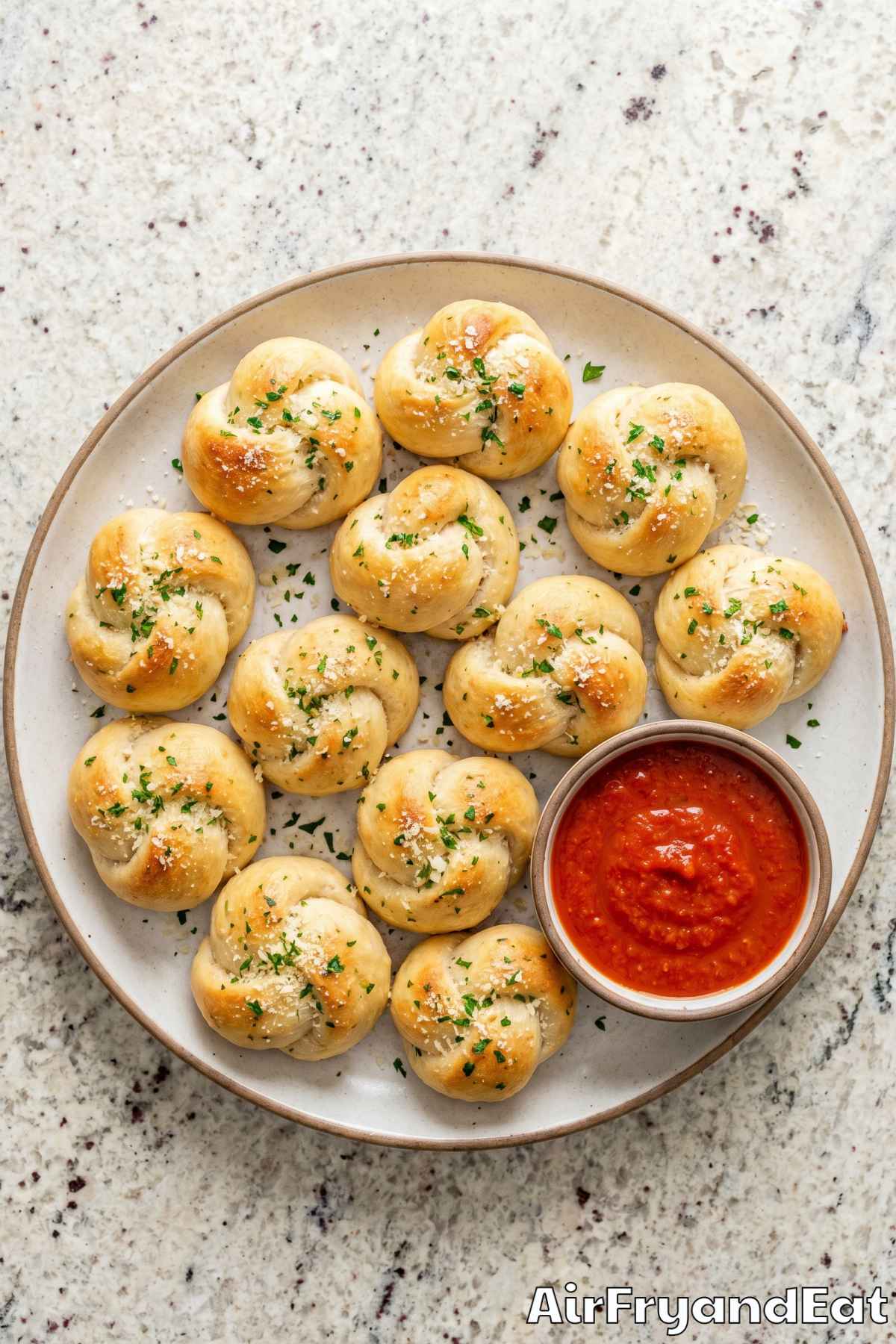 savory pizza dough knots with garlic