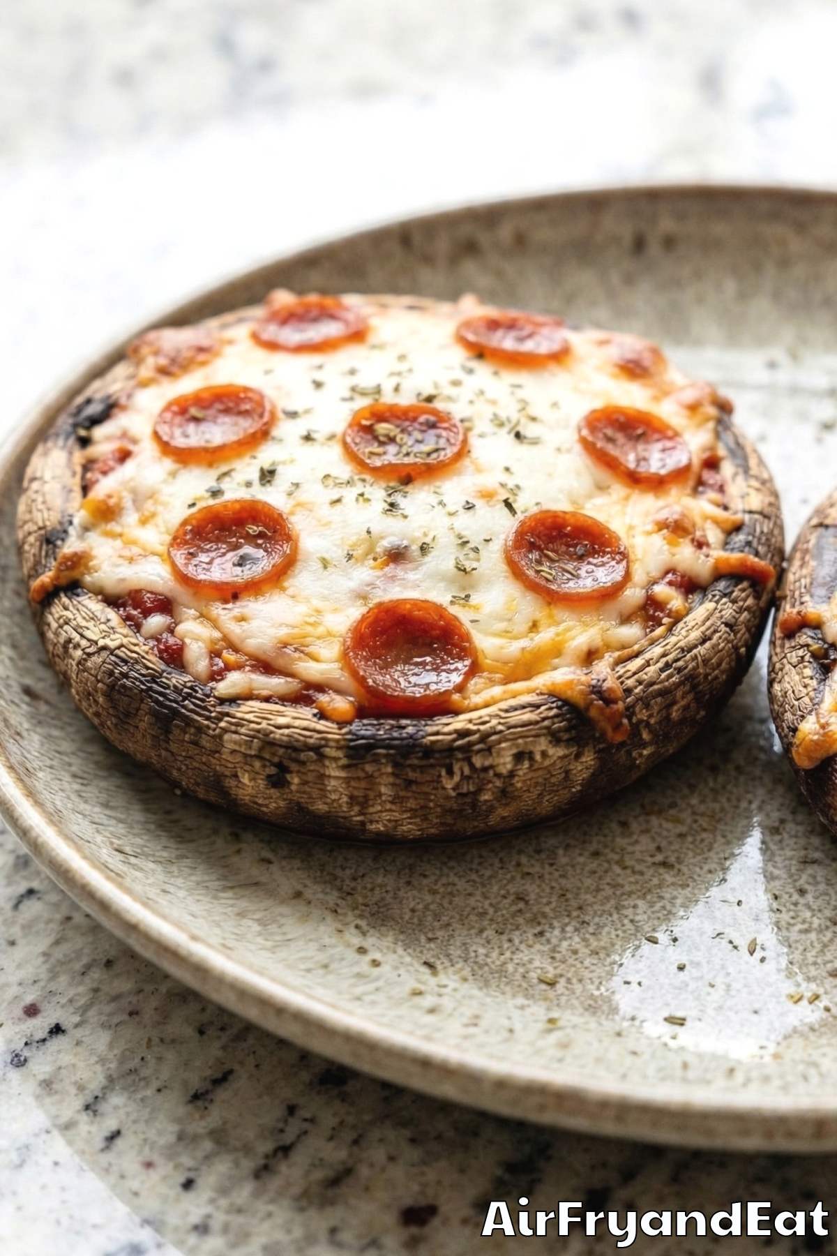 Easy air fryer pizza portobello mushrooms