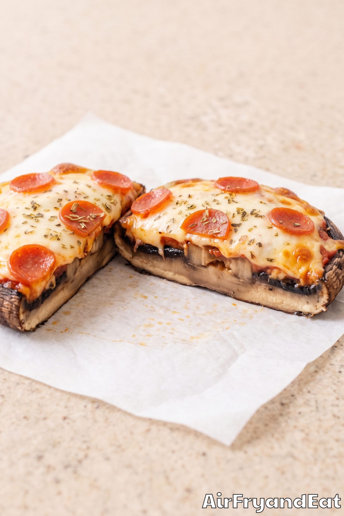 Easy air fryer pizza portobello mushrooms