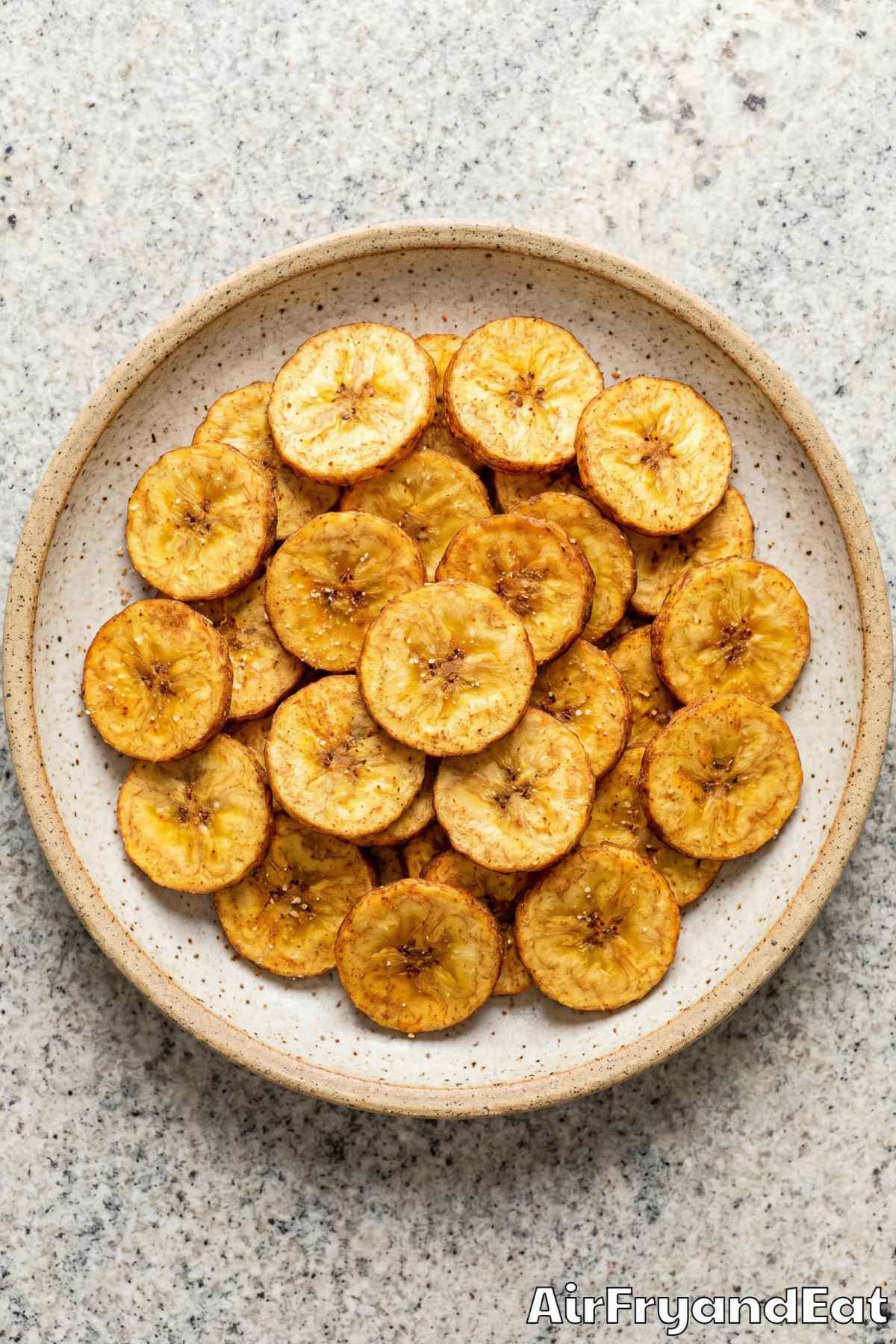 Light and crispy air fryer plantain chips