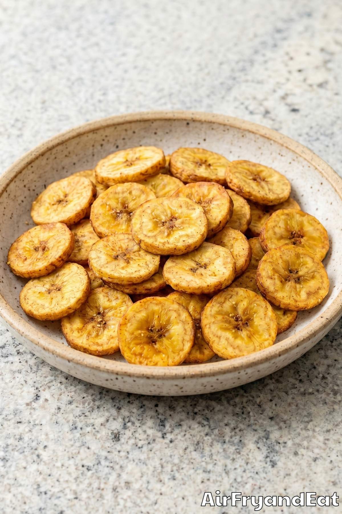 Perfectly thin air fryer plantain chips