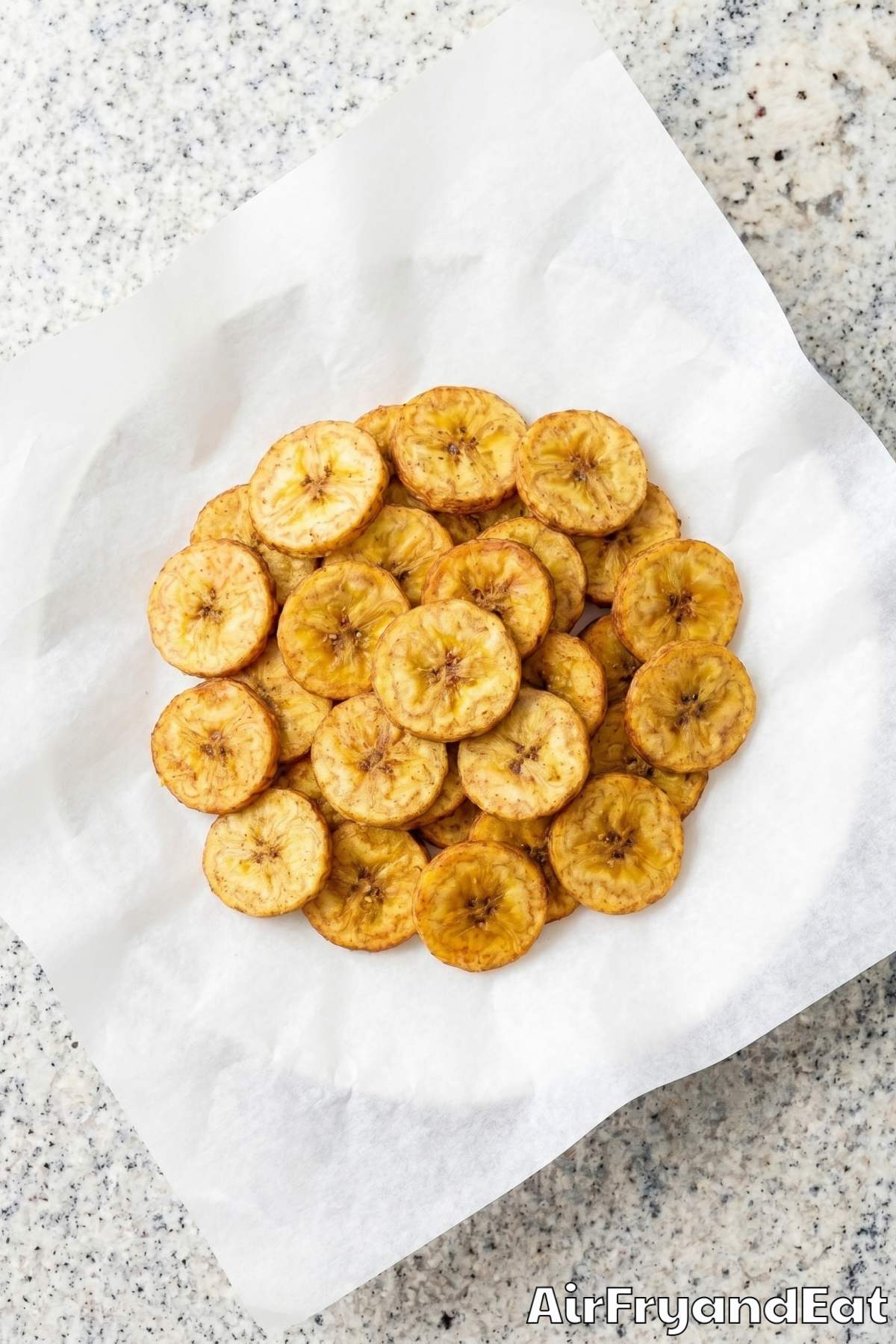 Simple air fryer plantain chips snack