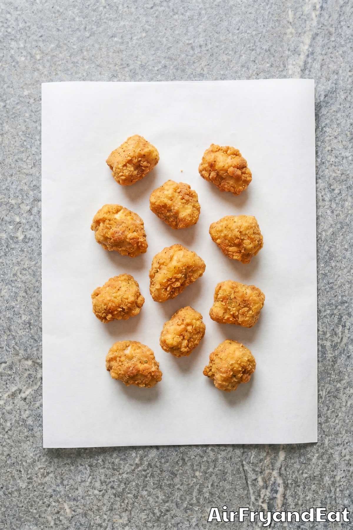 Savory air fryer popcorn chicken in a bowl