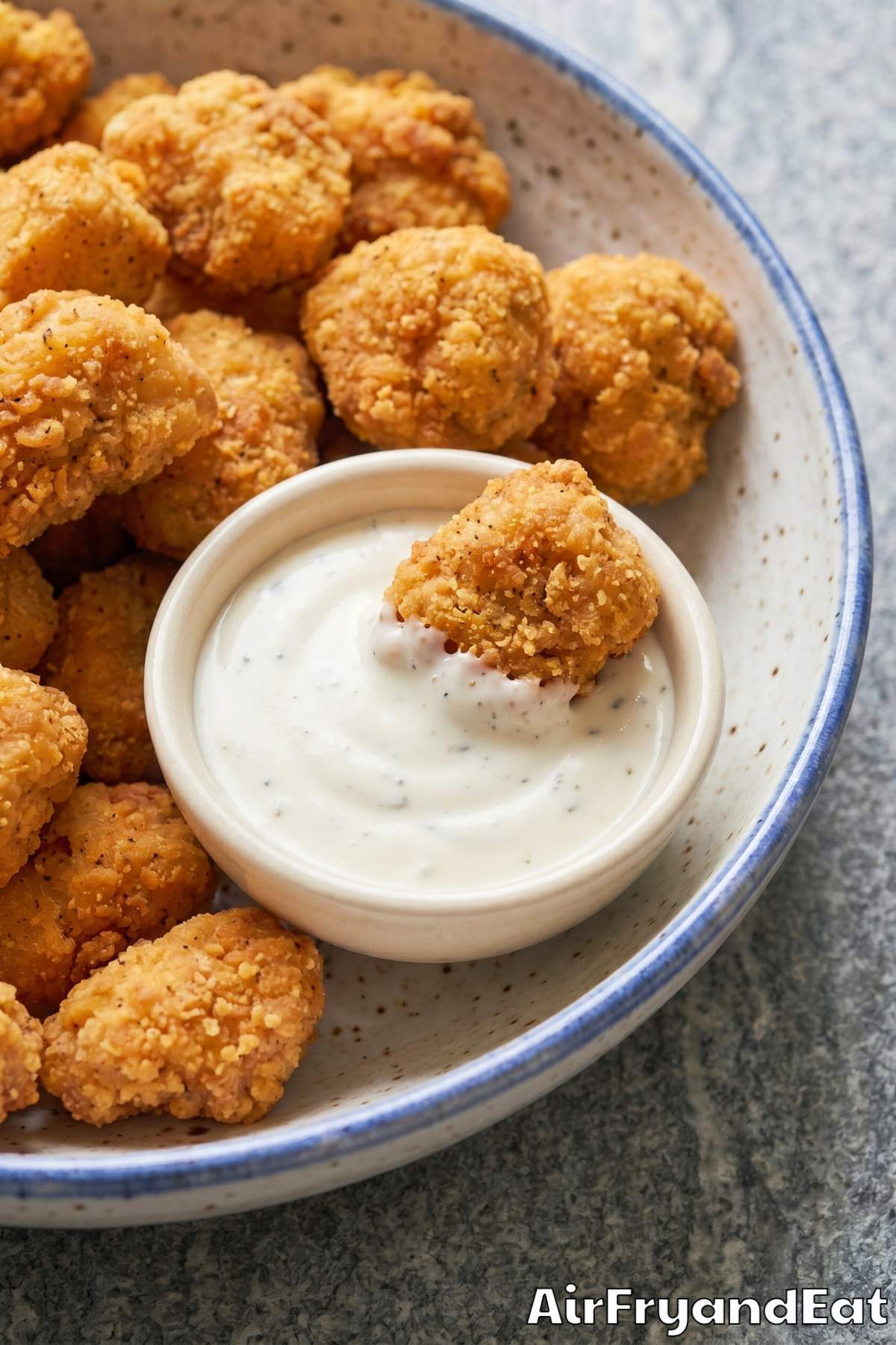 Tender air fryer popcorn chicken nuggets