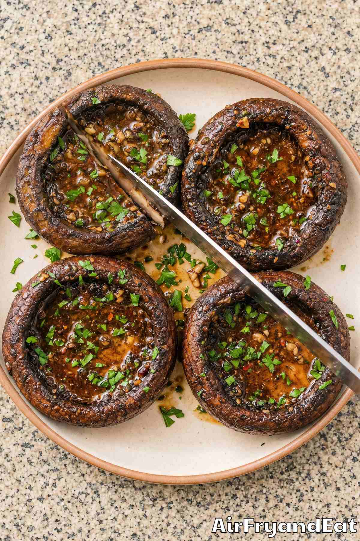 Hearty air fryer portobello mushrooms freshly made